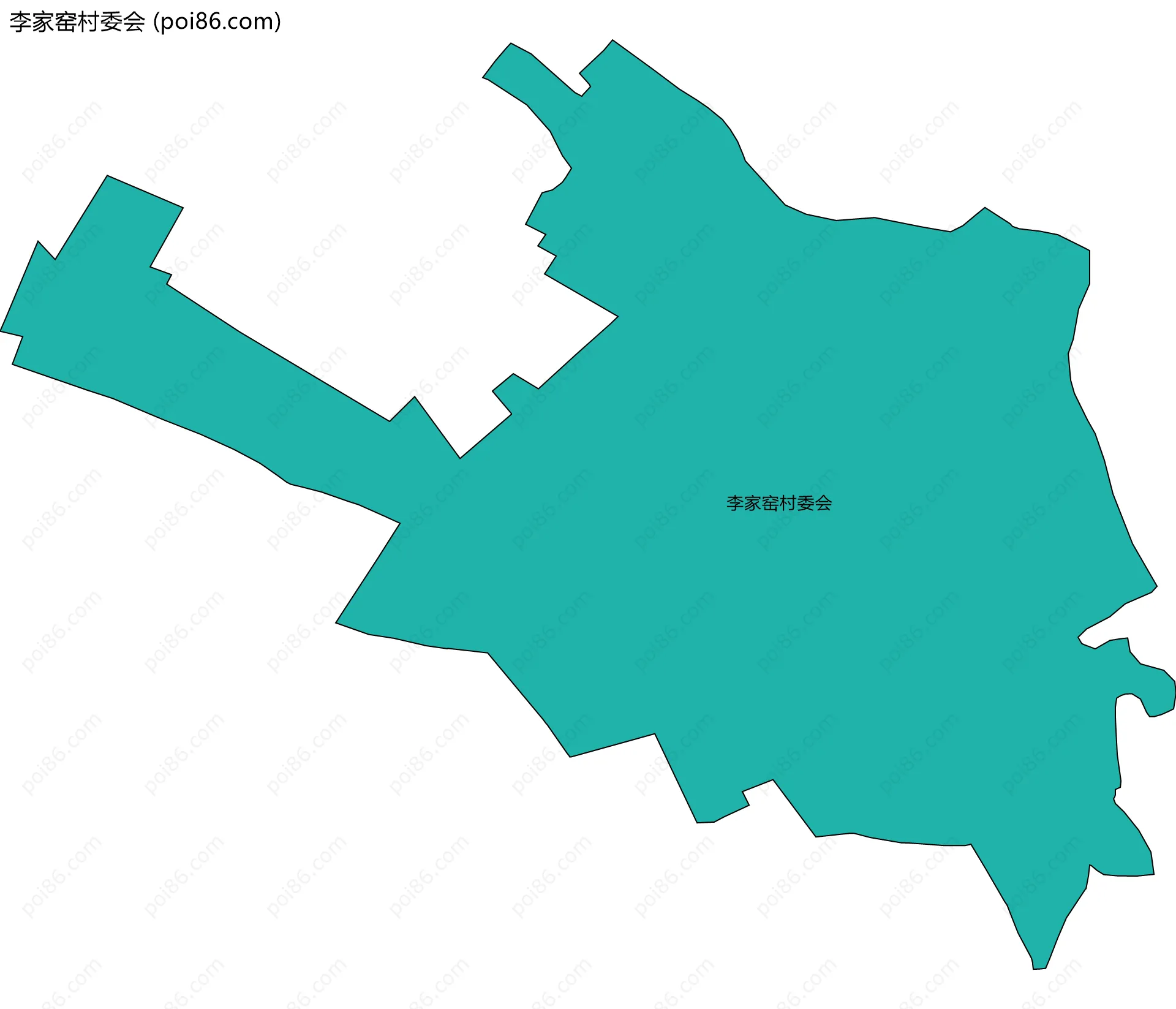 李家窑村委会边界地图