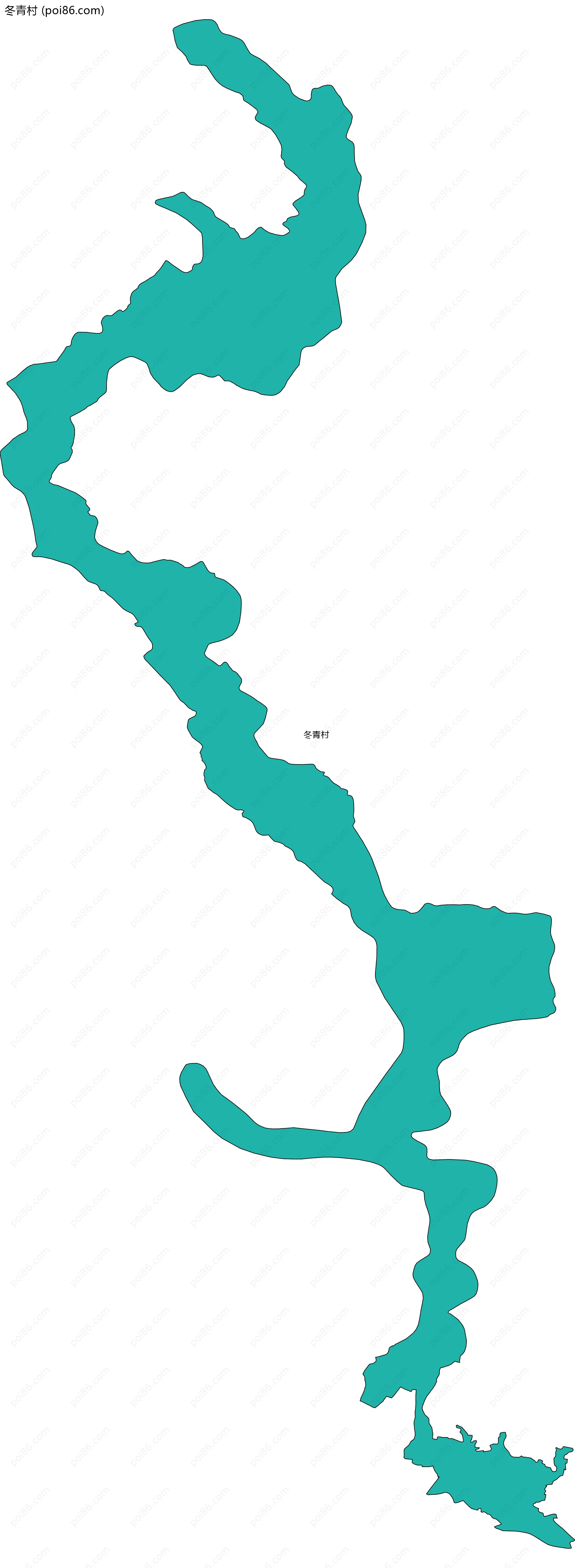 冬青村边界地图