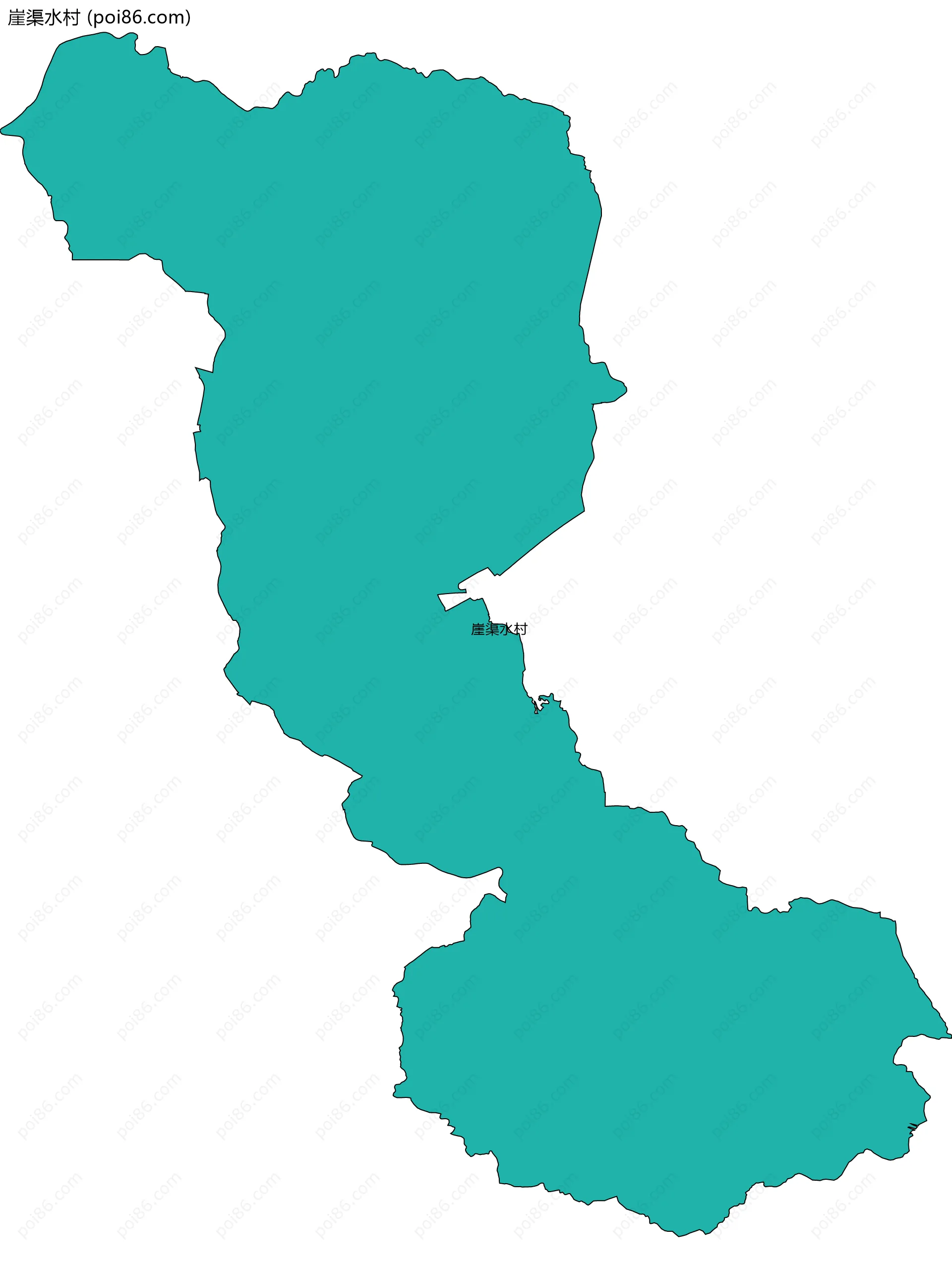 崖渠水村边界地图