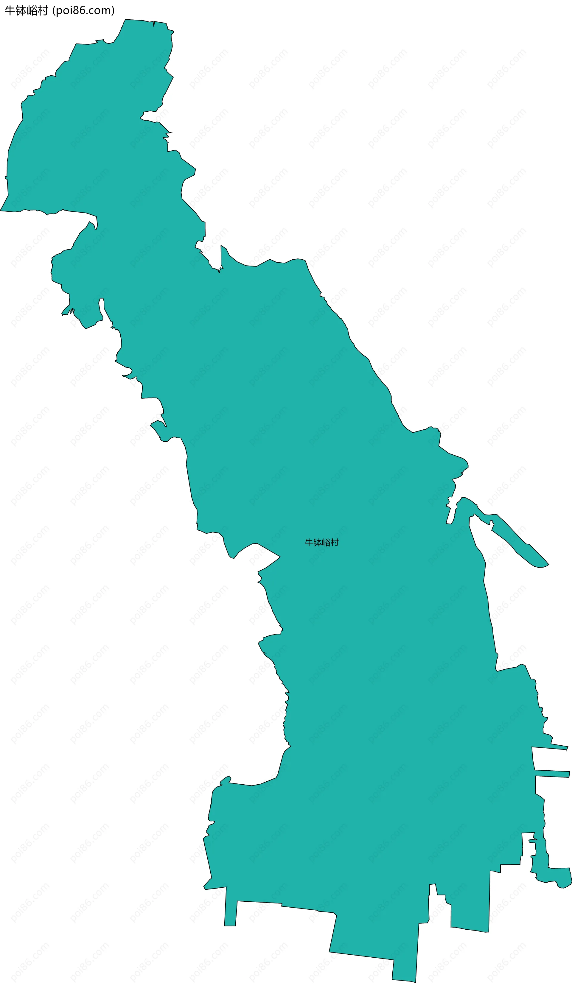 牛钵峪村边界地图