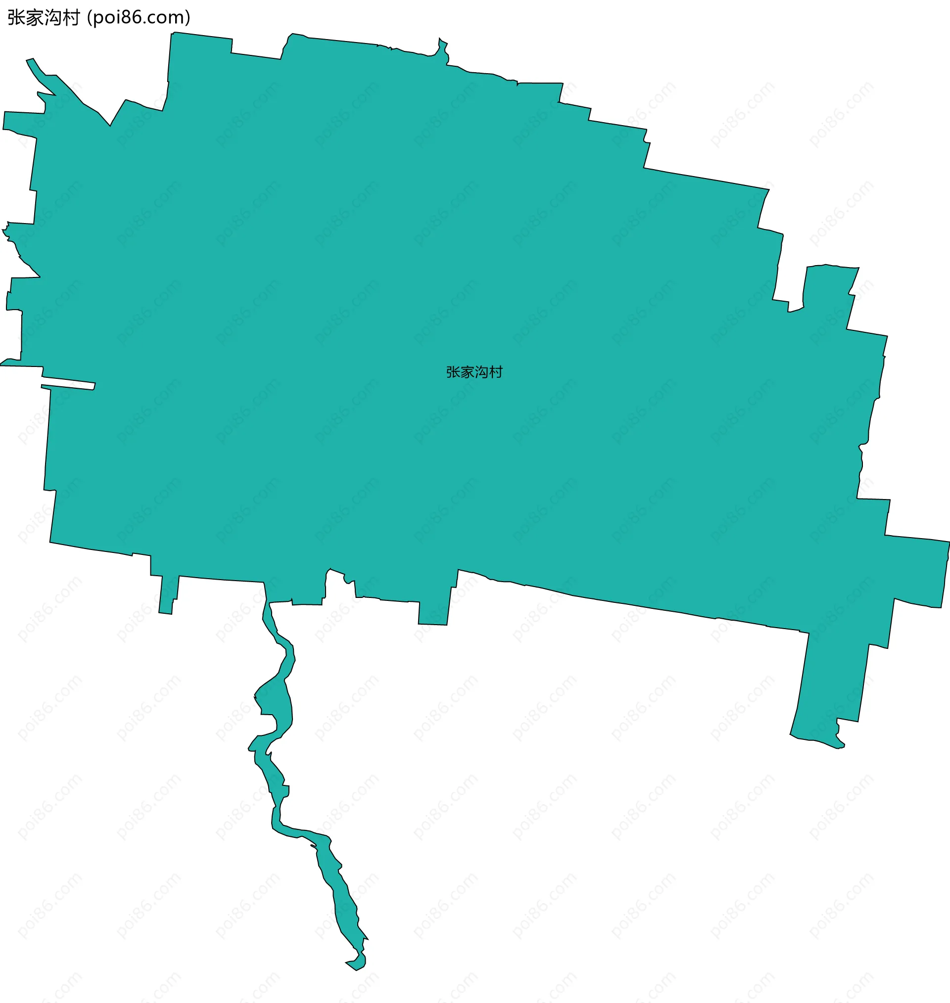 张家沟村边界地图