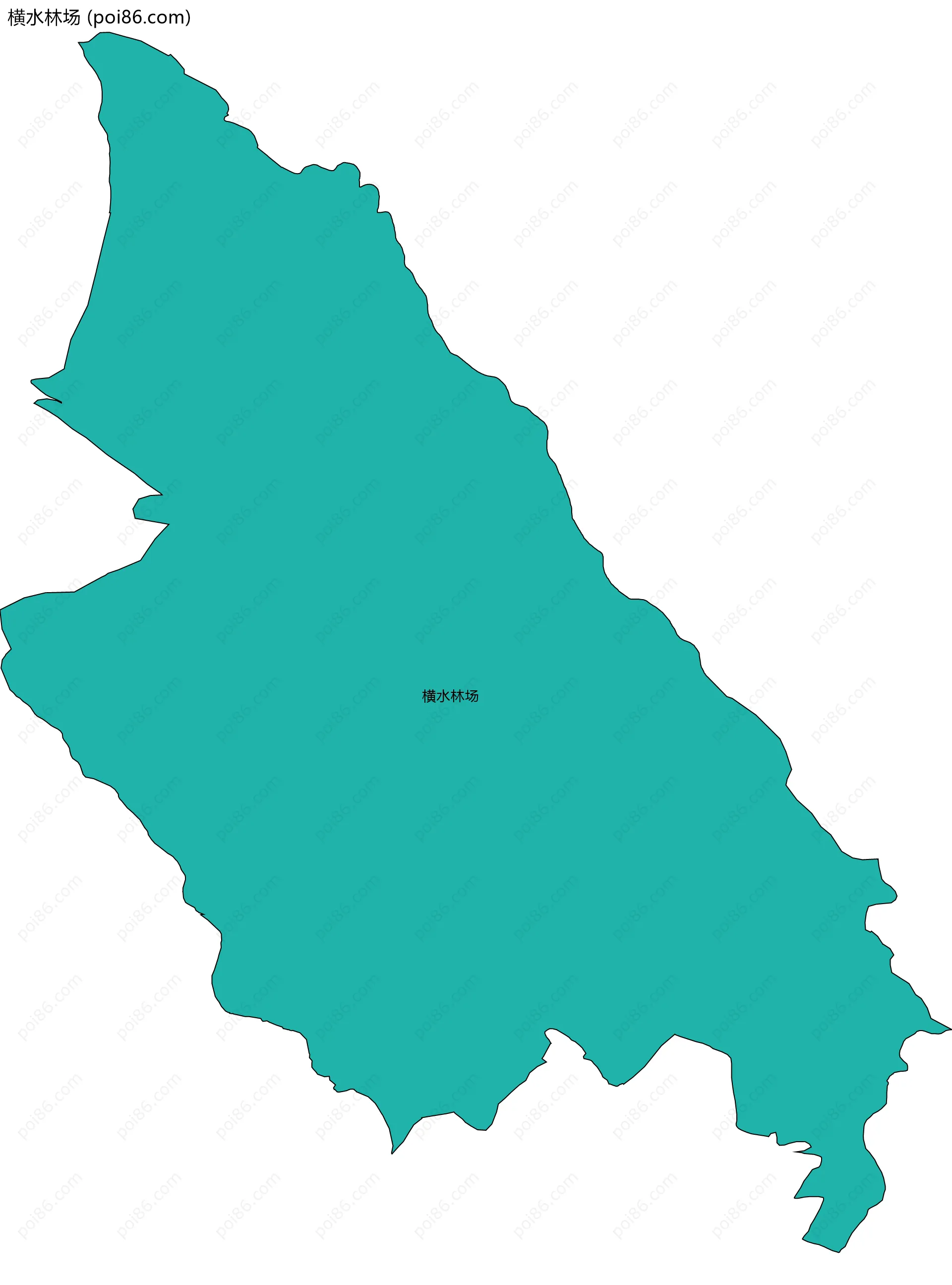 横水林场边界地图(五级行政区划)