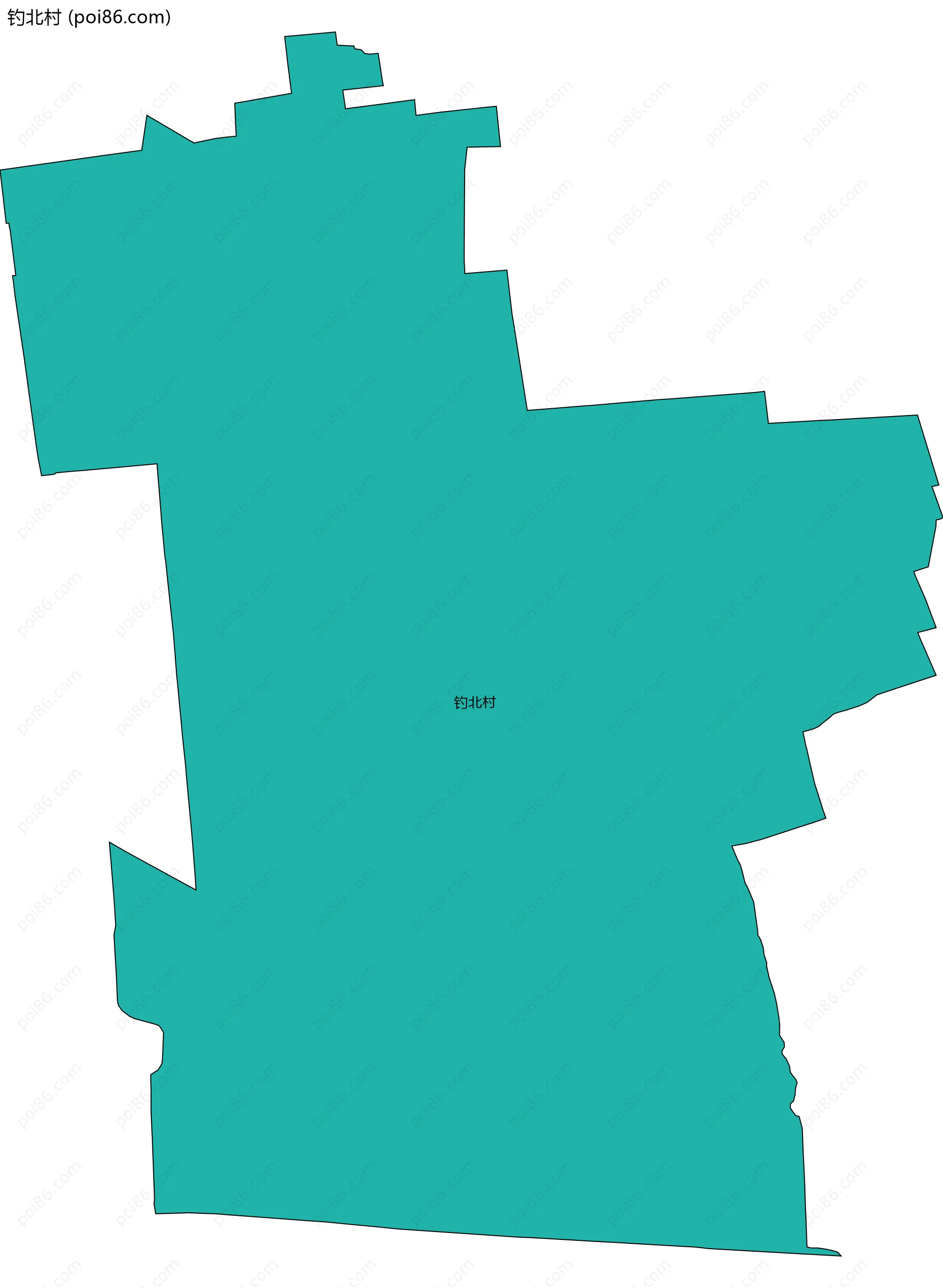 钓北村边界地图