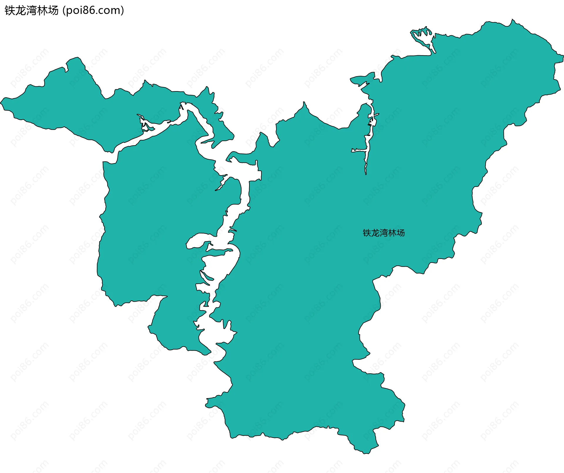 铁龙湾林场边界地图(五级行政区划)