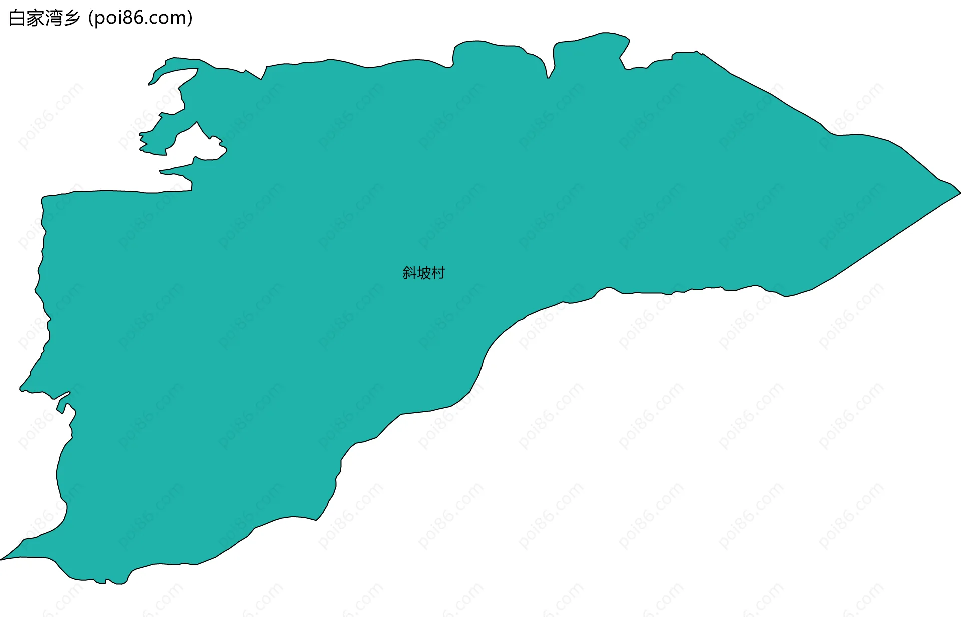 白家湾乡边界地图(五级行政区划)