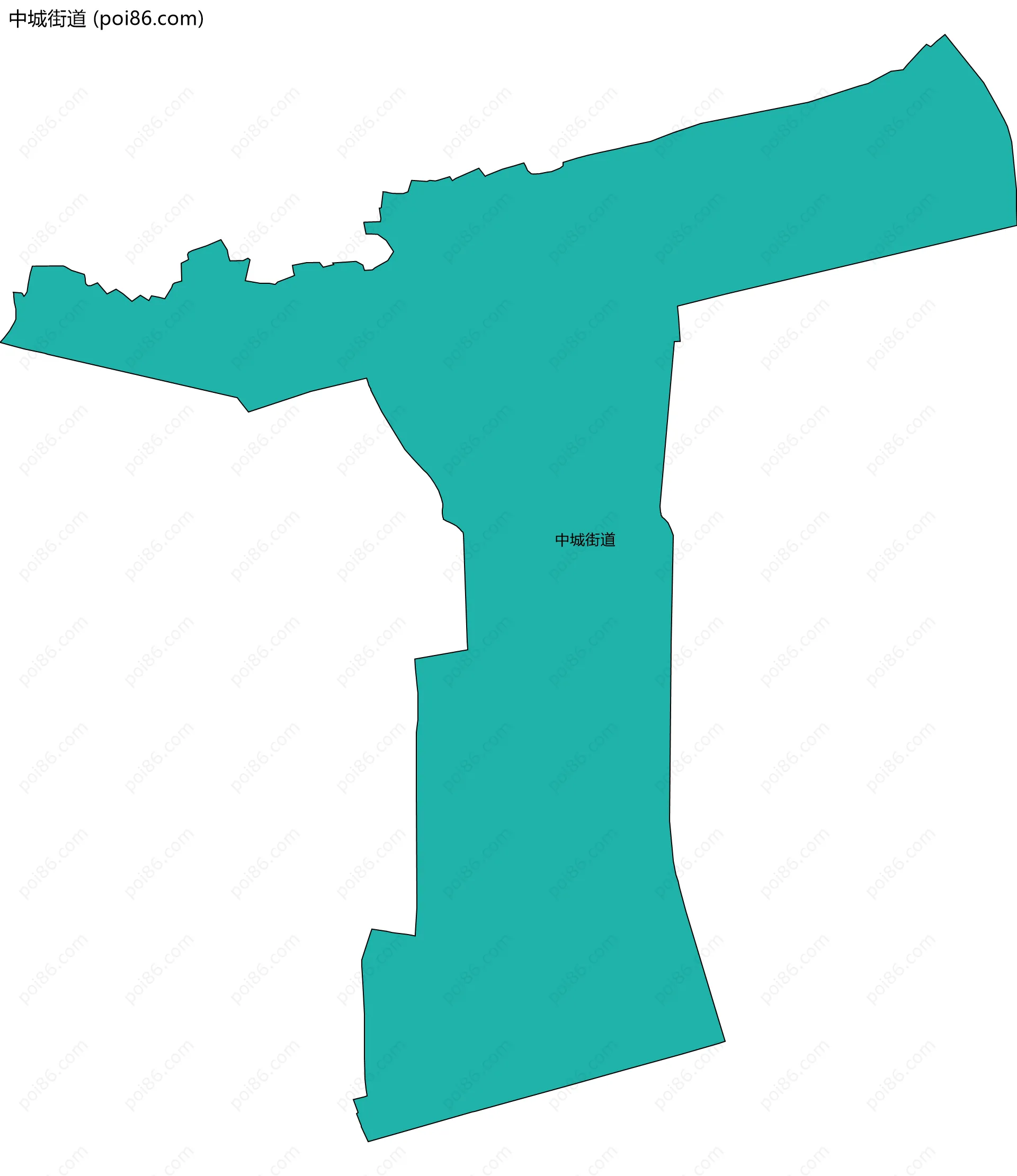 中城街道边界地图(五级行政区划)