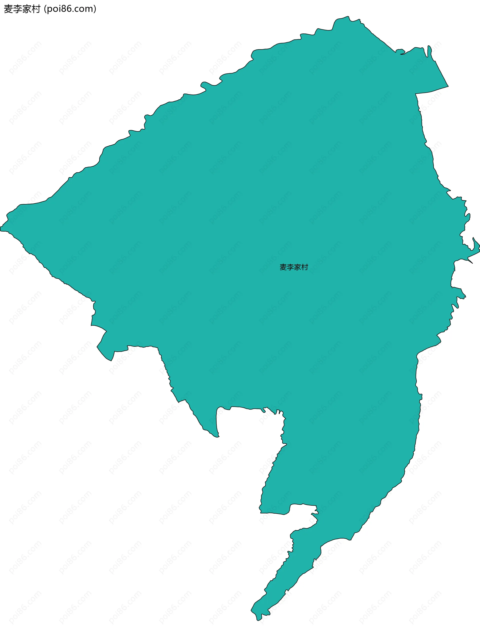 麦李家村边界地图