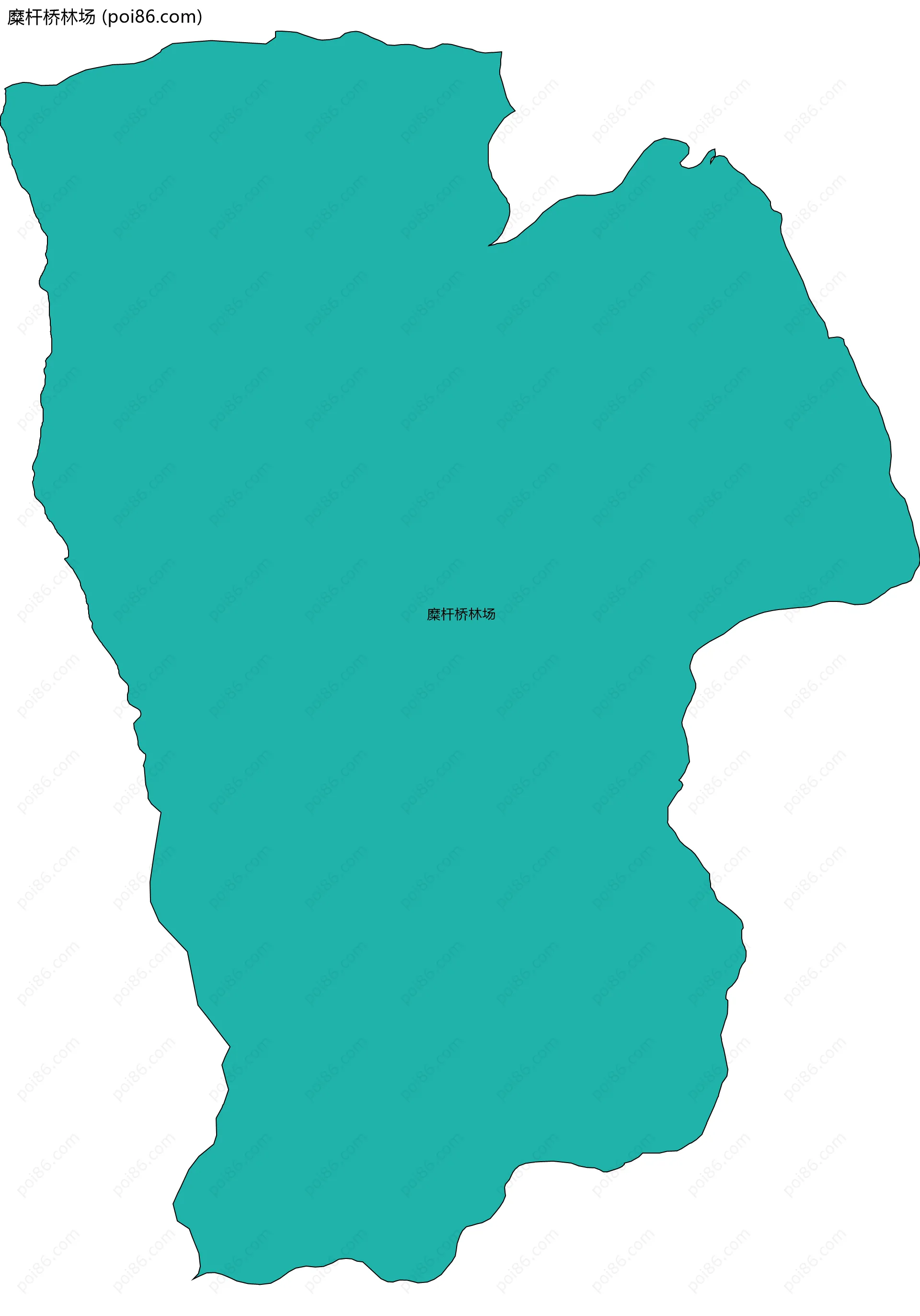 糜杆桥林场边界地图(五级行政区划)