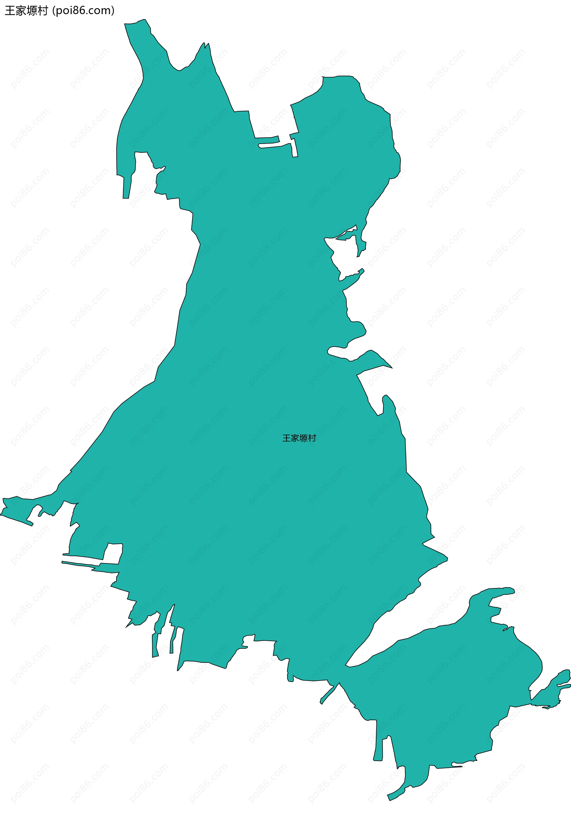 王家塬村边界地图