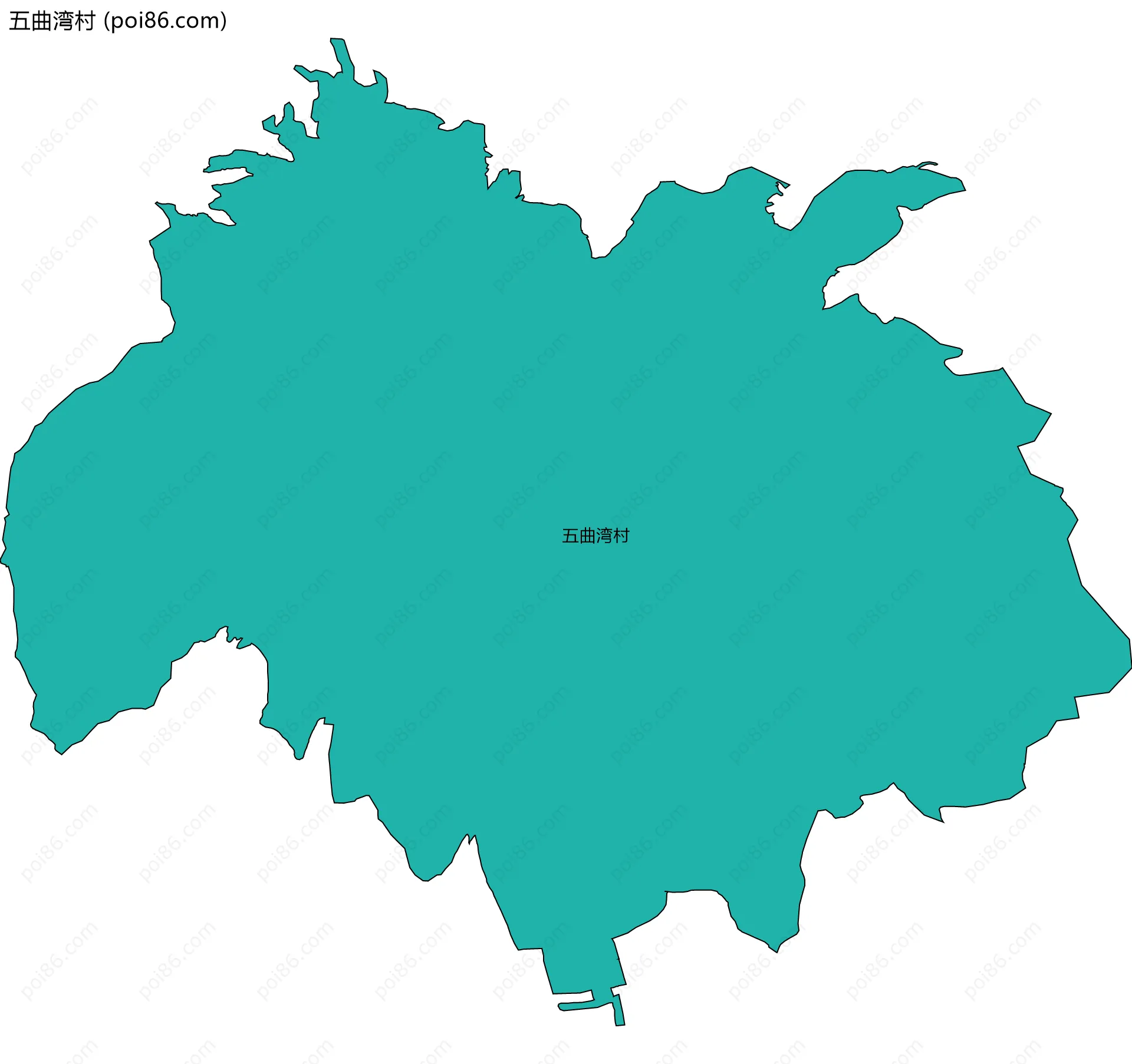 五曲湾村边界地图