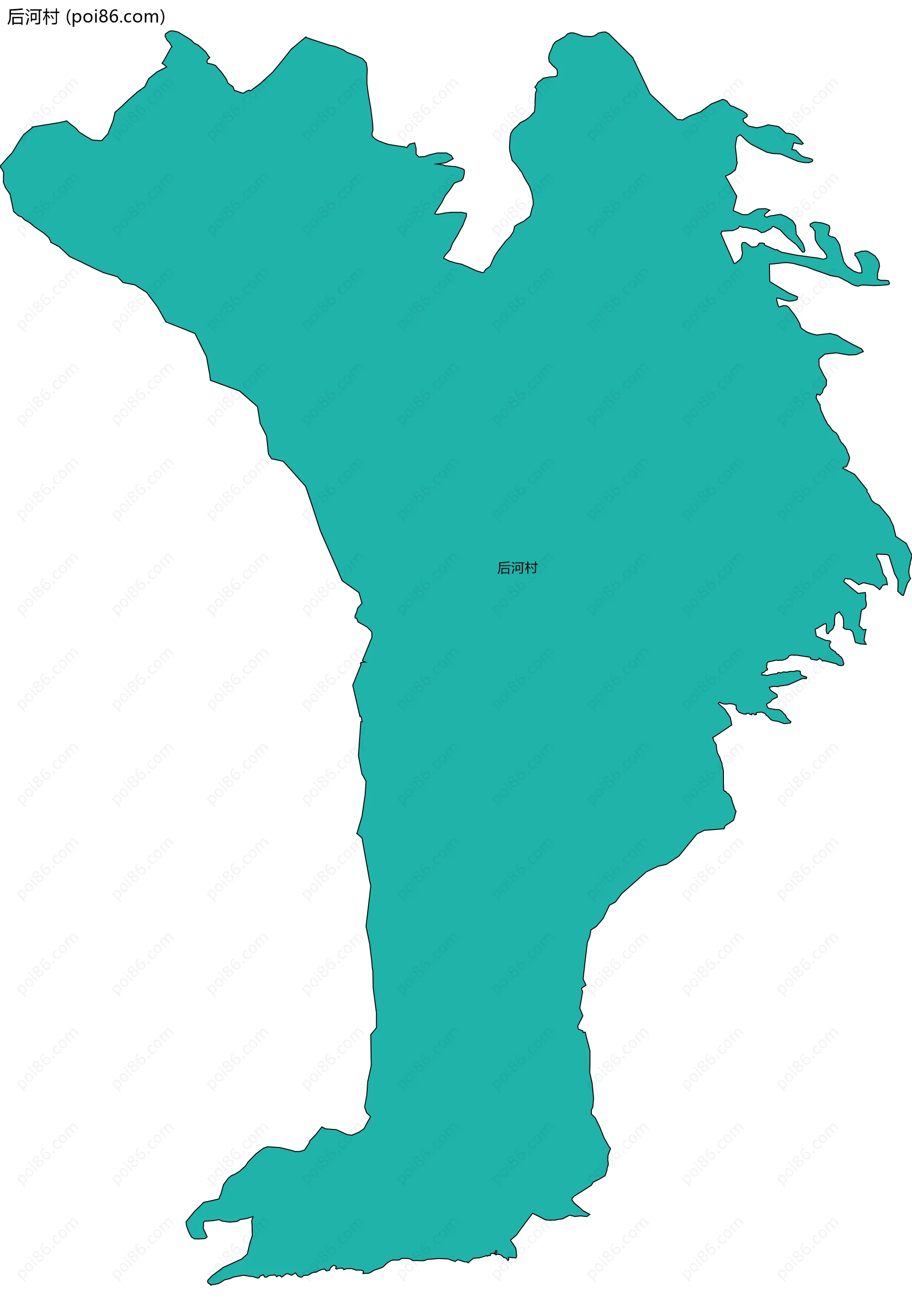 后河村边界地图