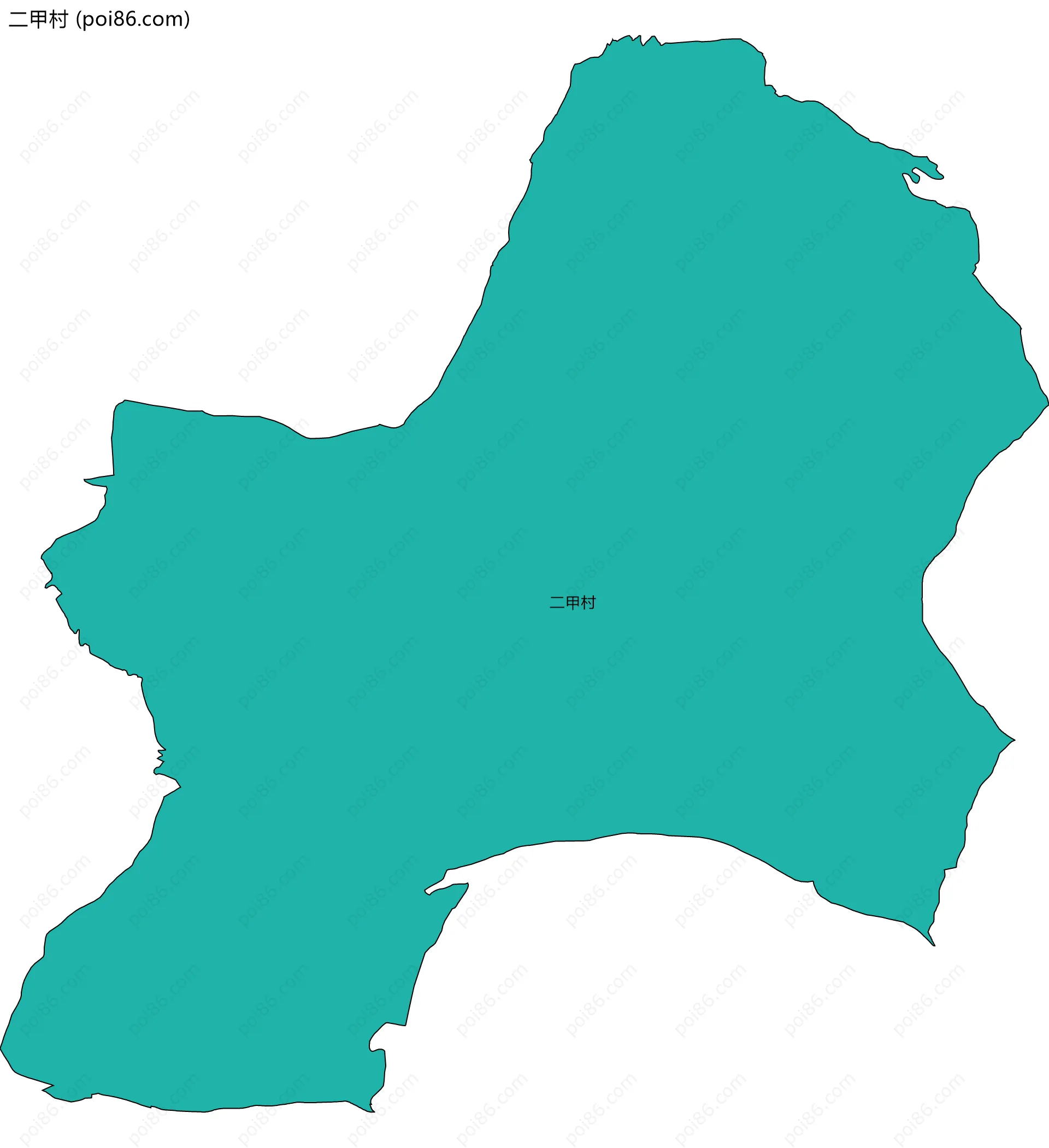 二甲村边界地图