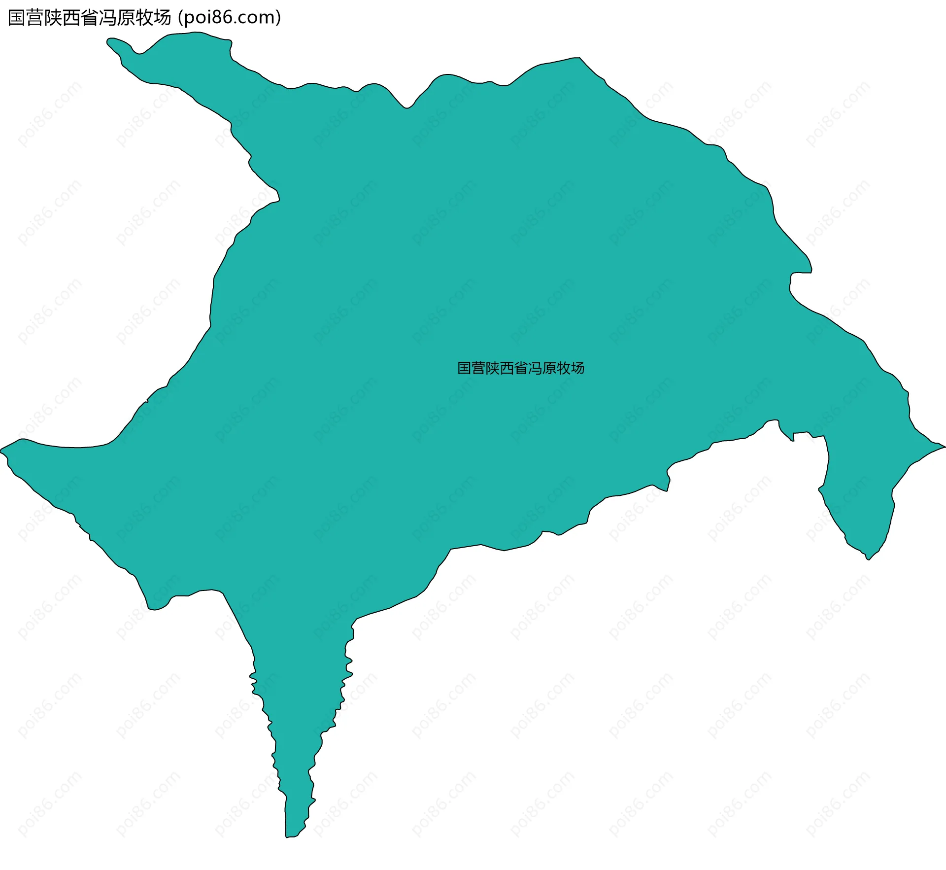 国营陕西省冯原牧场边界地图