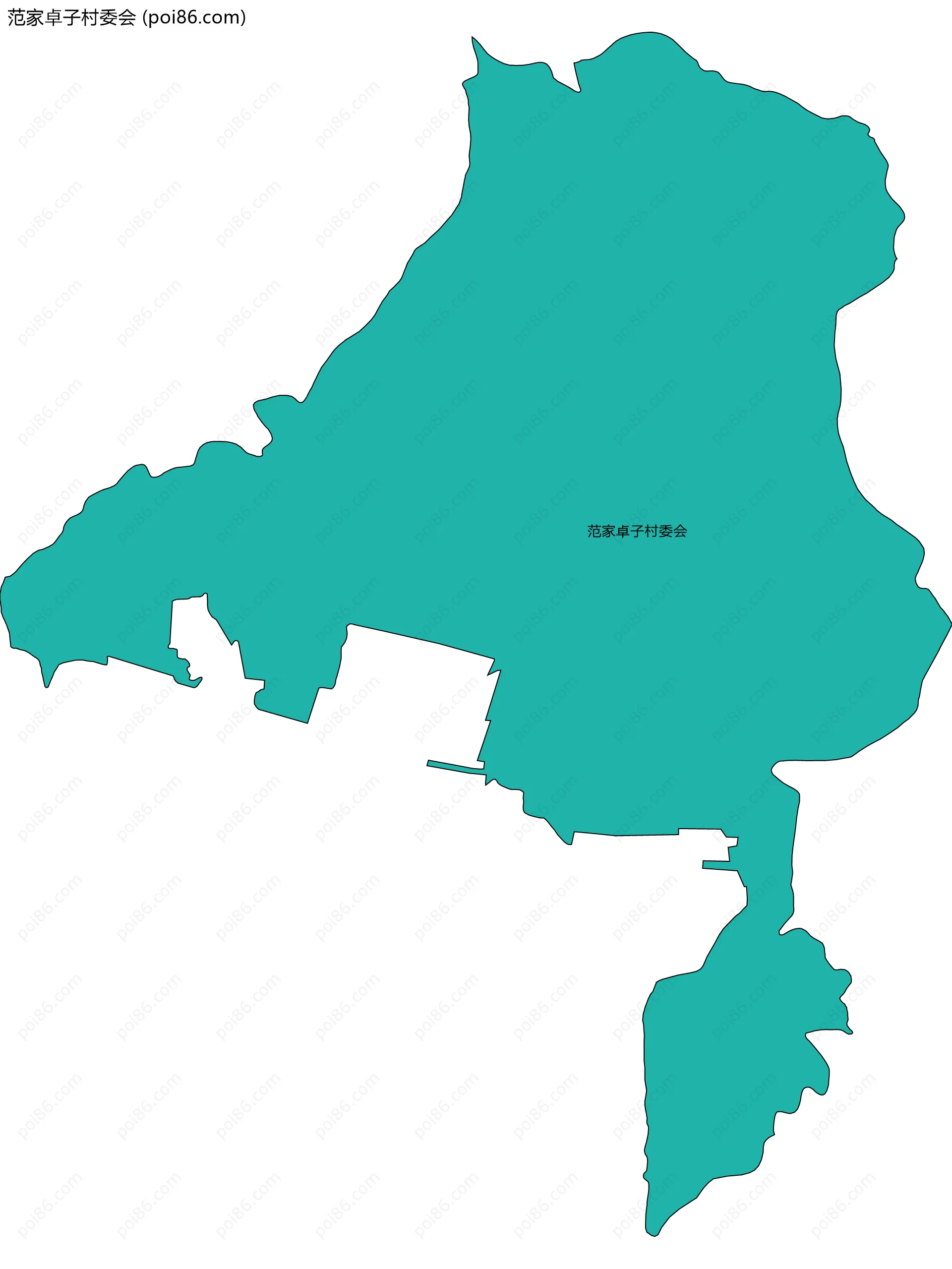范家卓子村委会边界地图