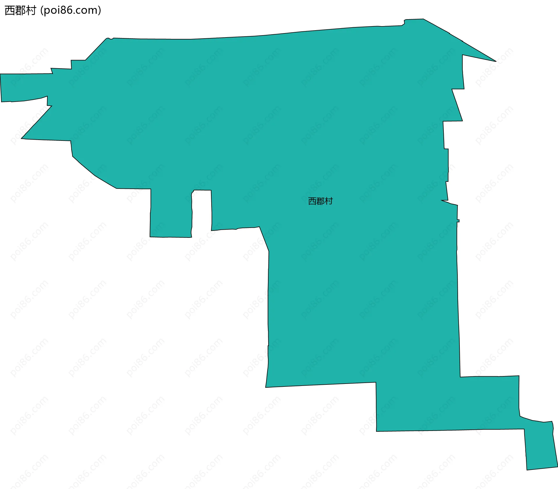 西郡村边界地图