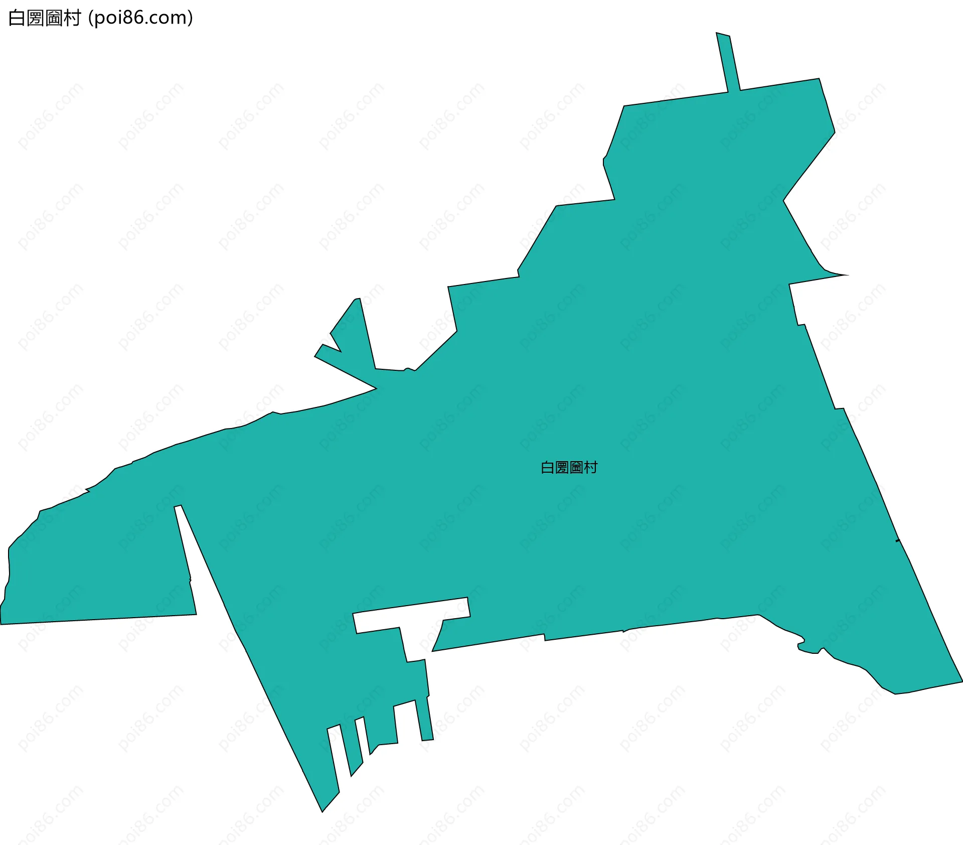 白圐圙村边界地图