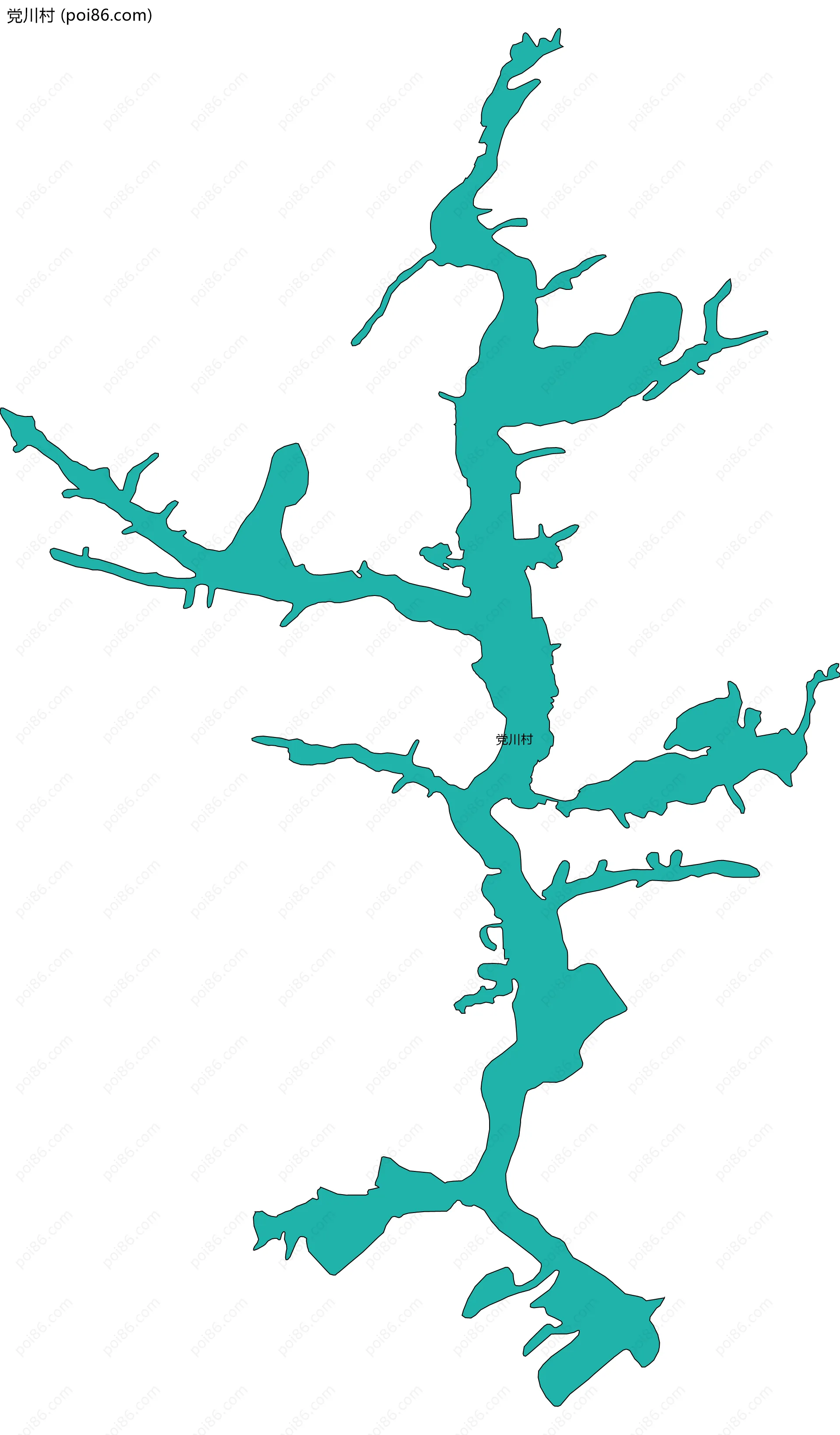 党川村边界地图