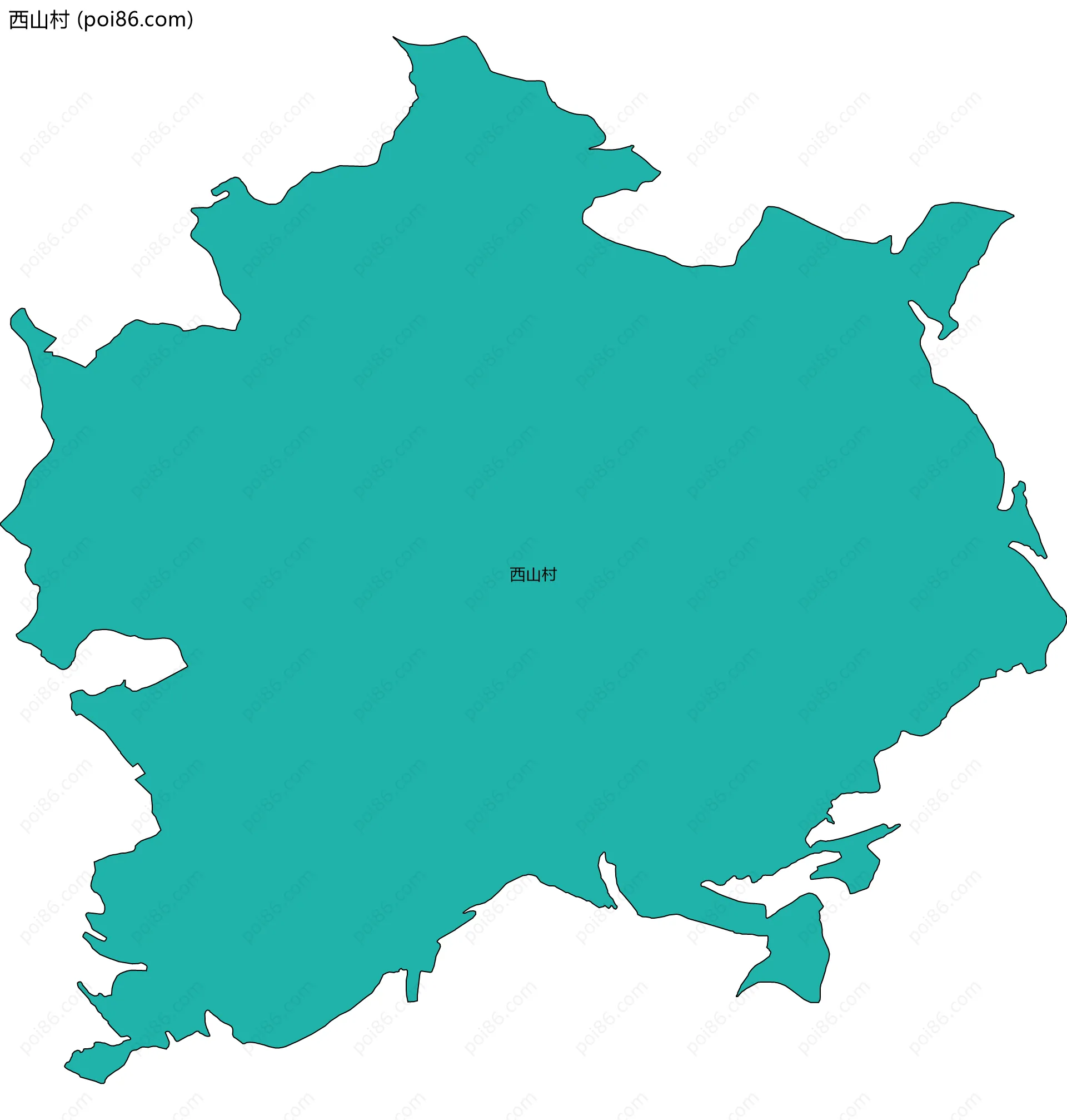 西山村边界地图