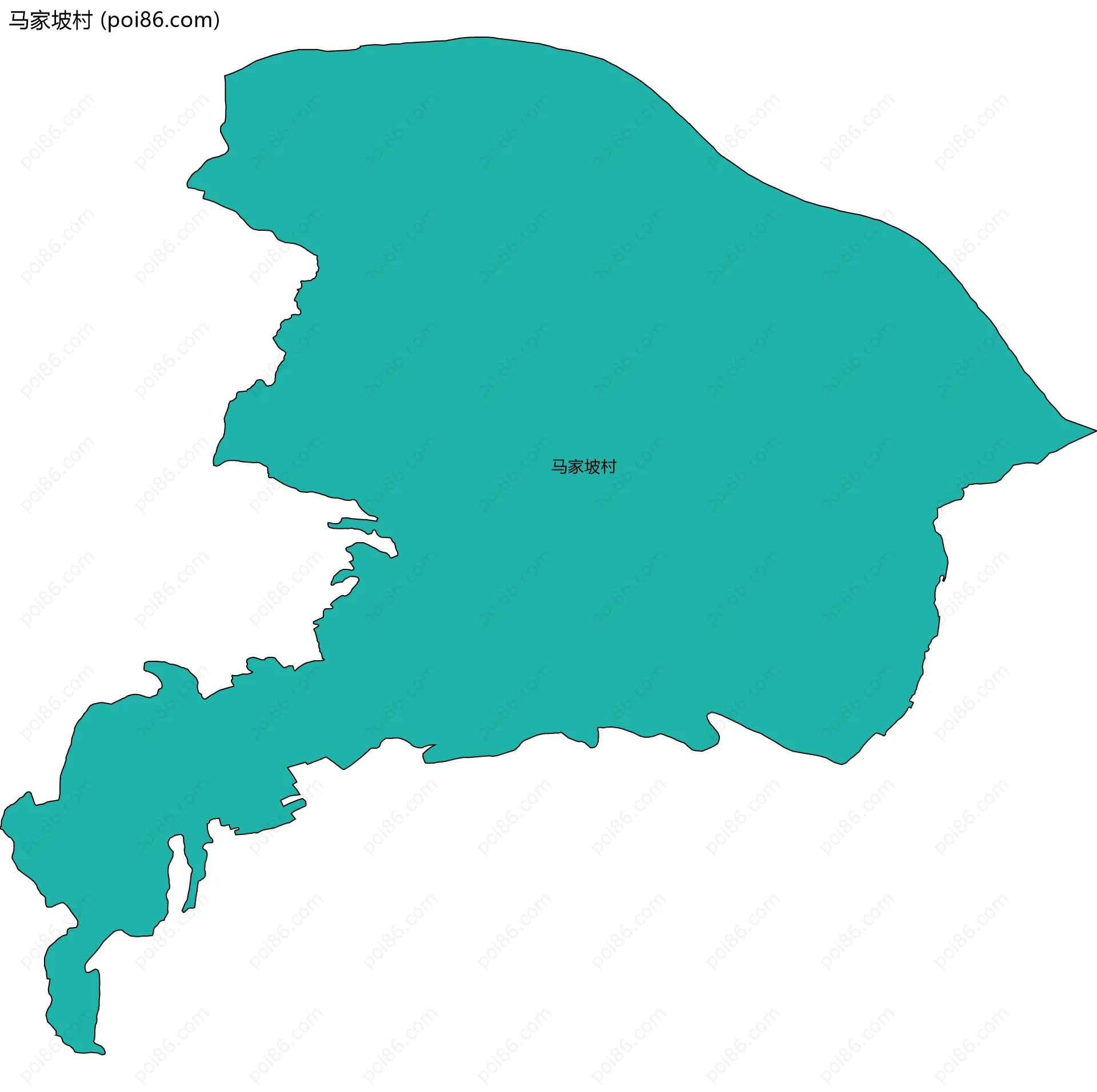 马家坡村边界地图