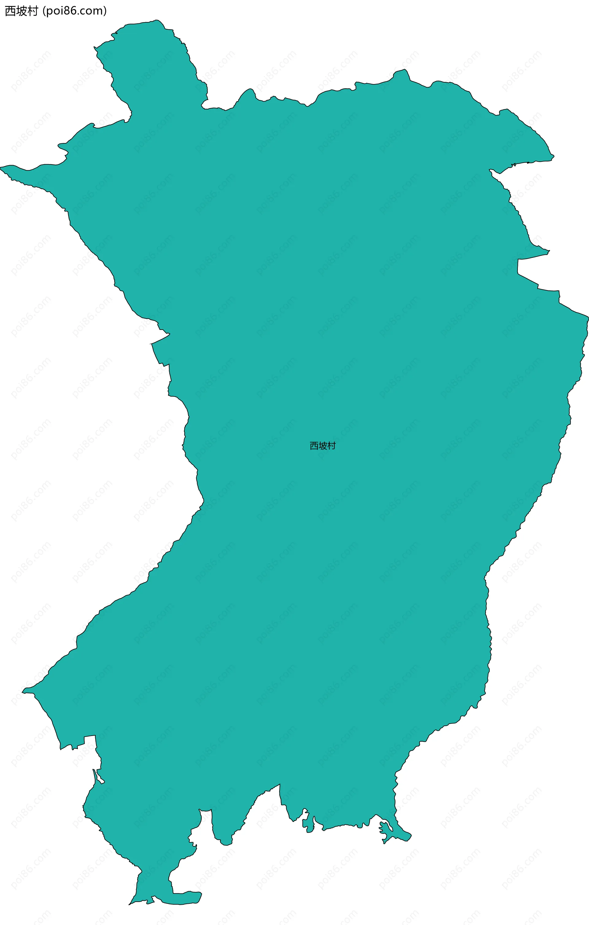 西坡村边界地图