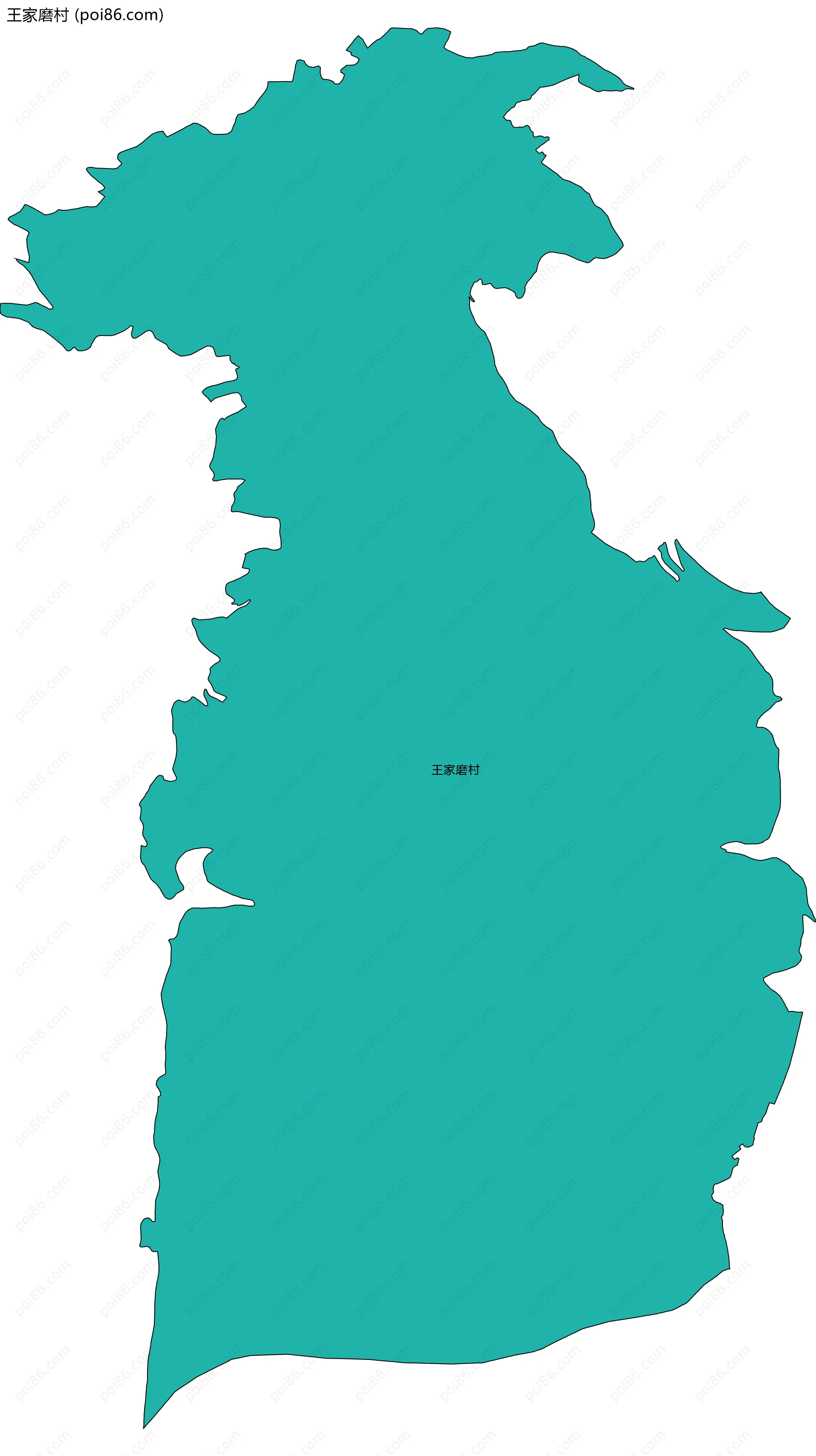 王家磨村边界地图