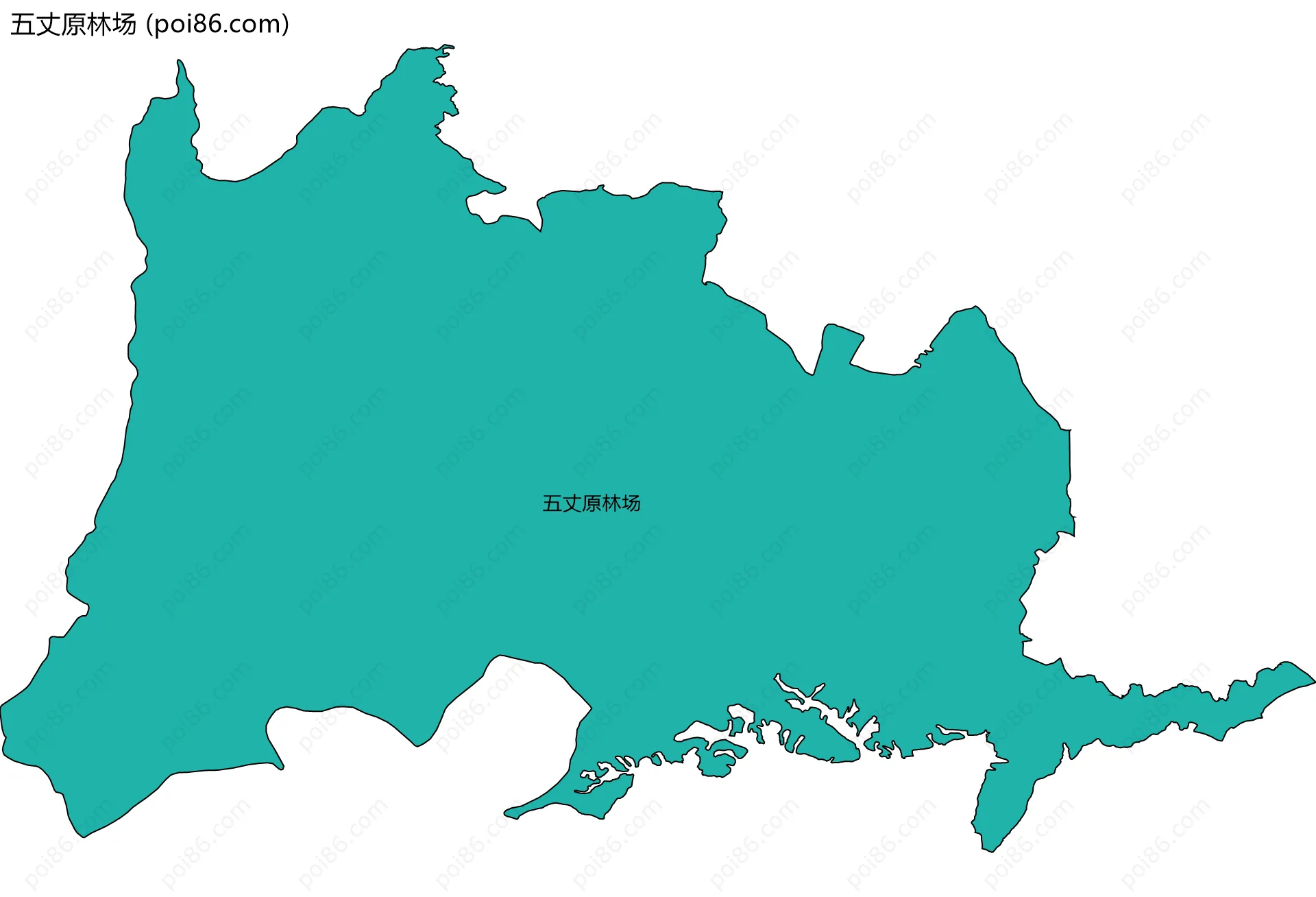 五丈原林场边界地图(五级行政区划)