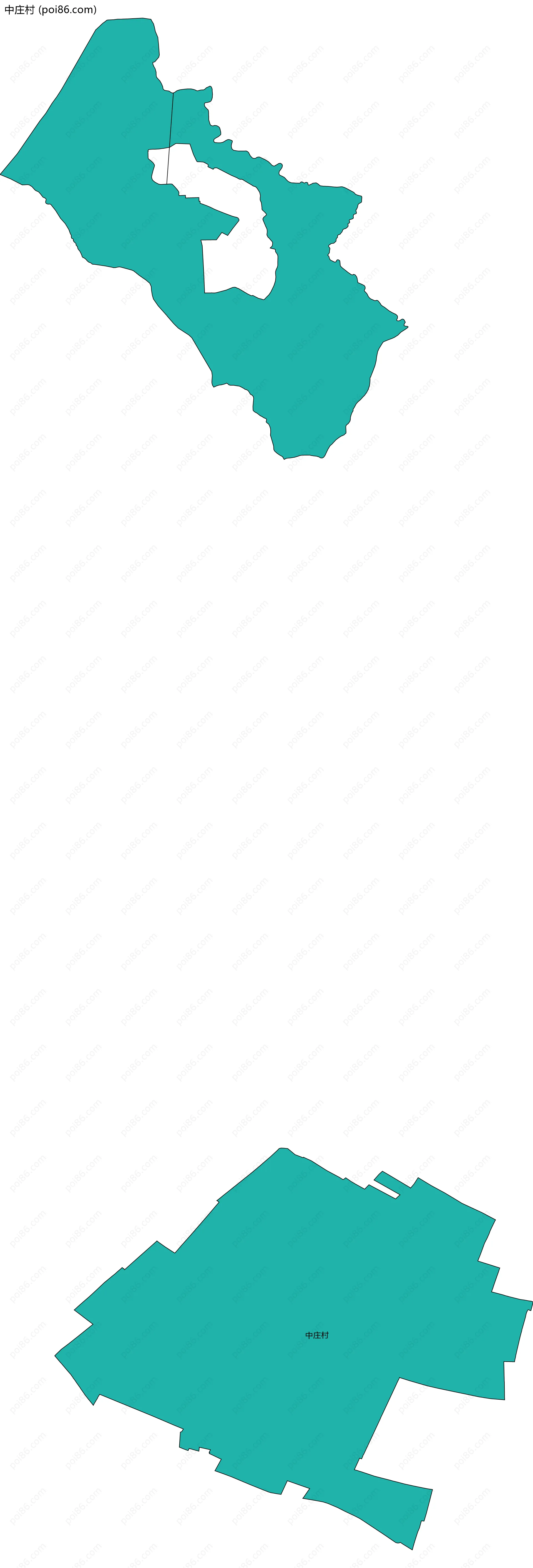 中庄村边界地图