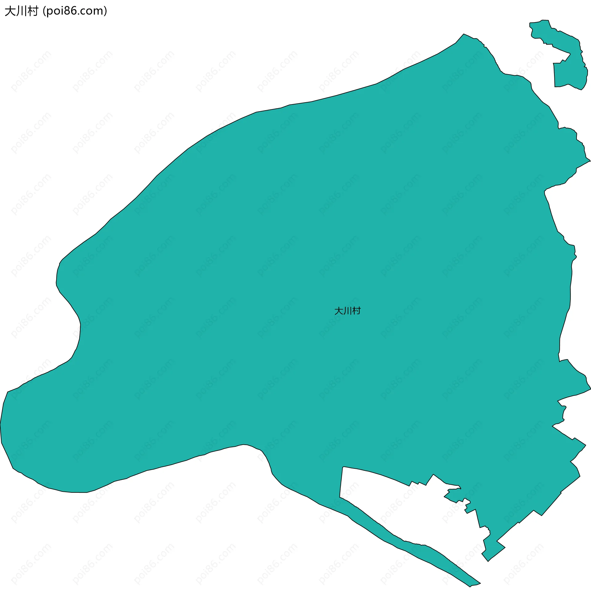 大川村边界地图