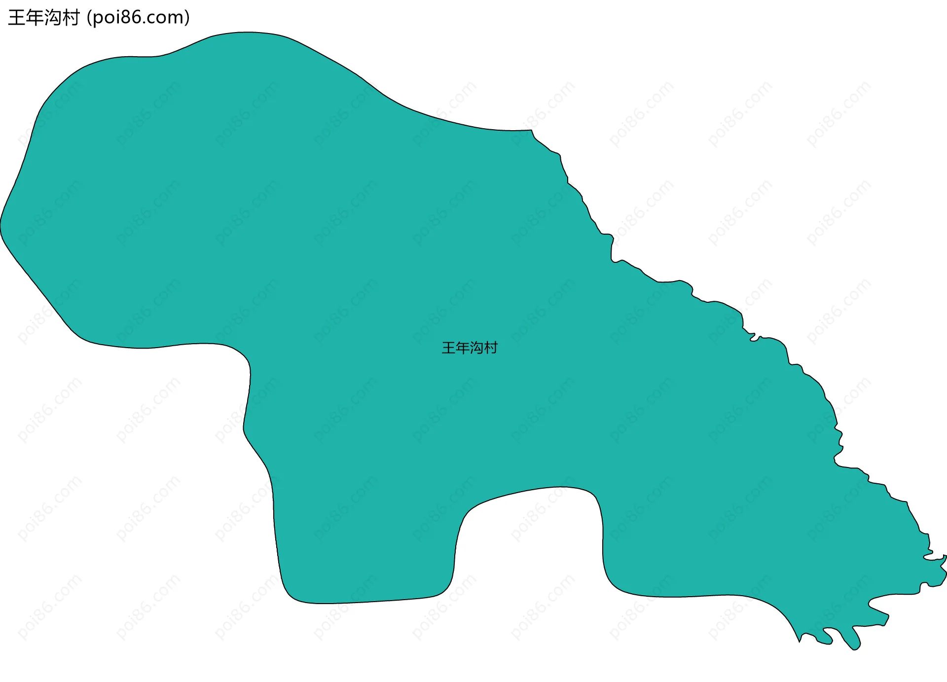 王年沟村边界地图