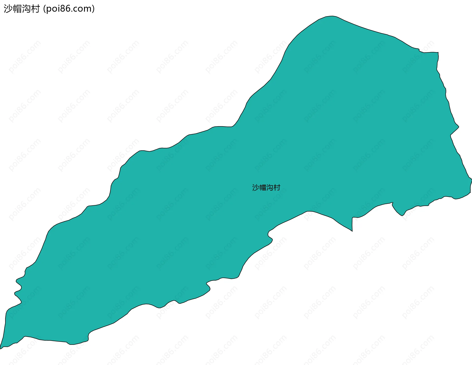 沙帽沟村边界地图