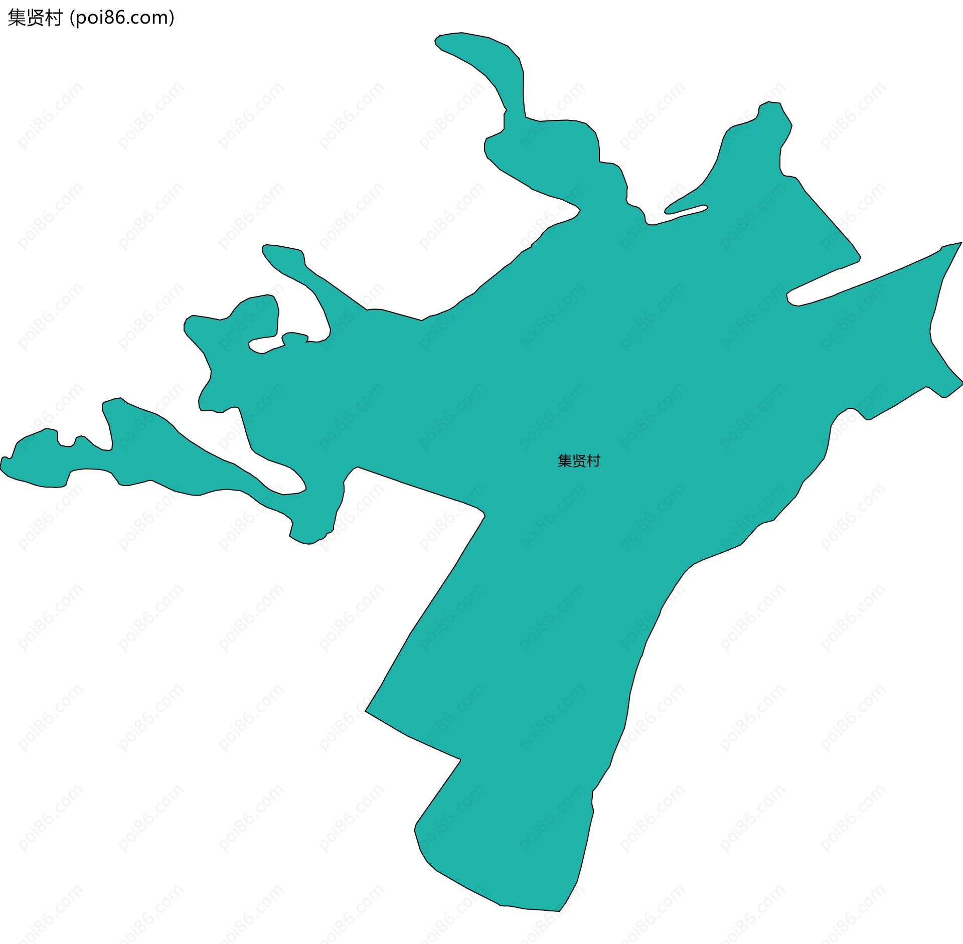 集贤村边界地图