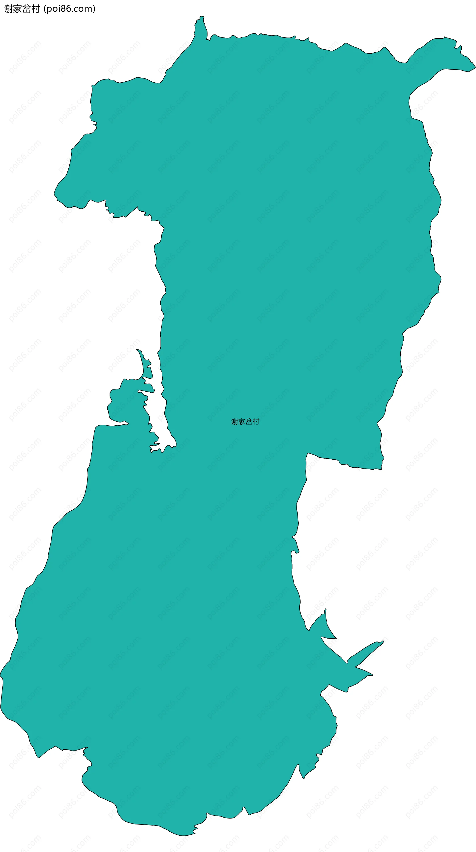 谢家岔村边界地图