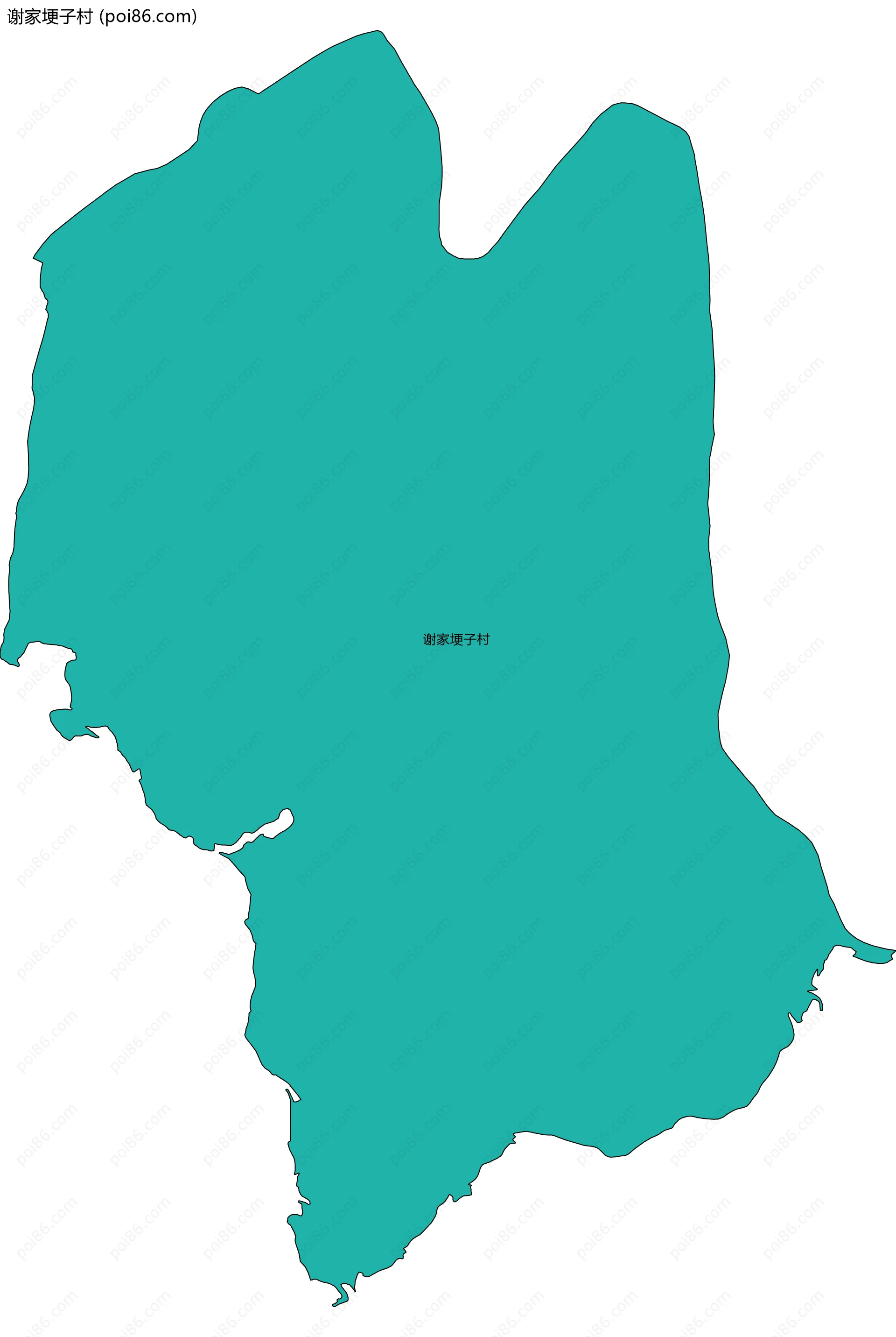 谢家埂子村边界地图