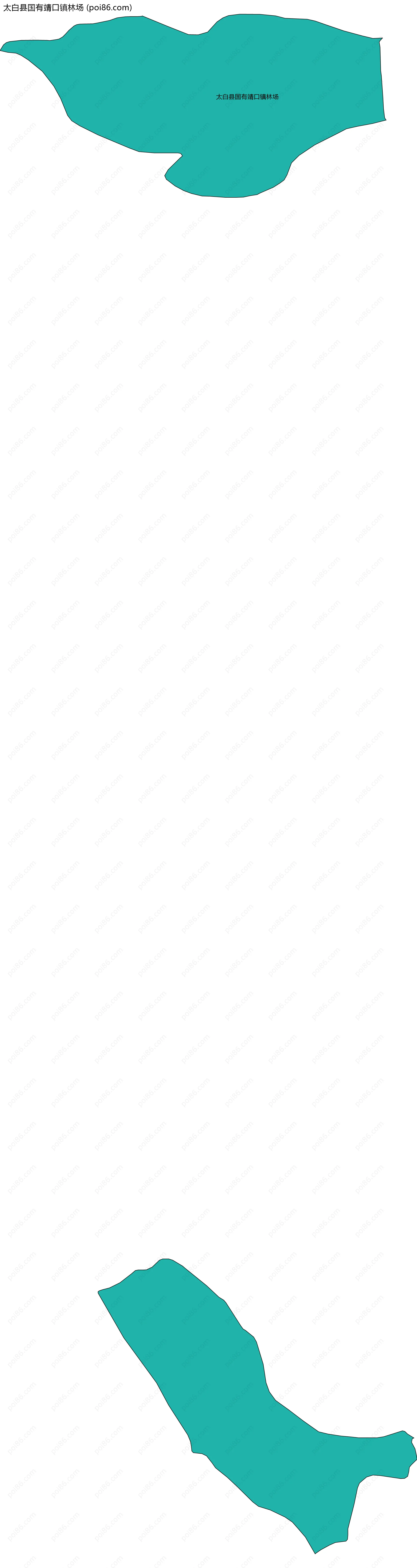 太白县国有靖口镇林场边界地图