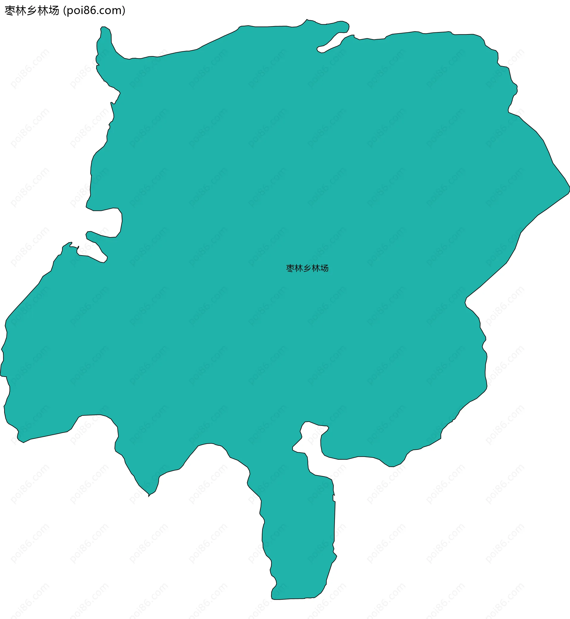 枣林乡林场边界地图(五级行政区划)