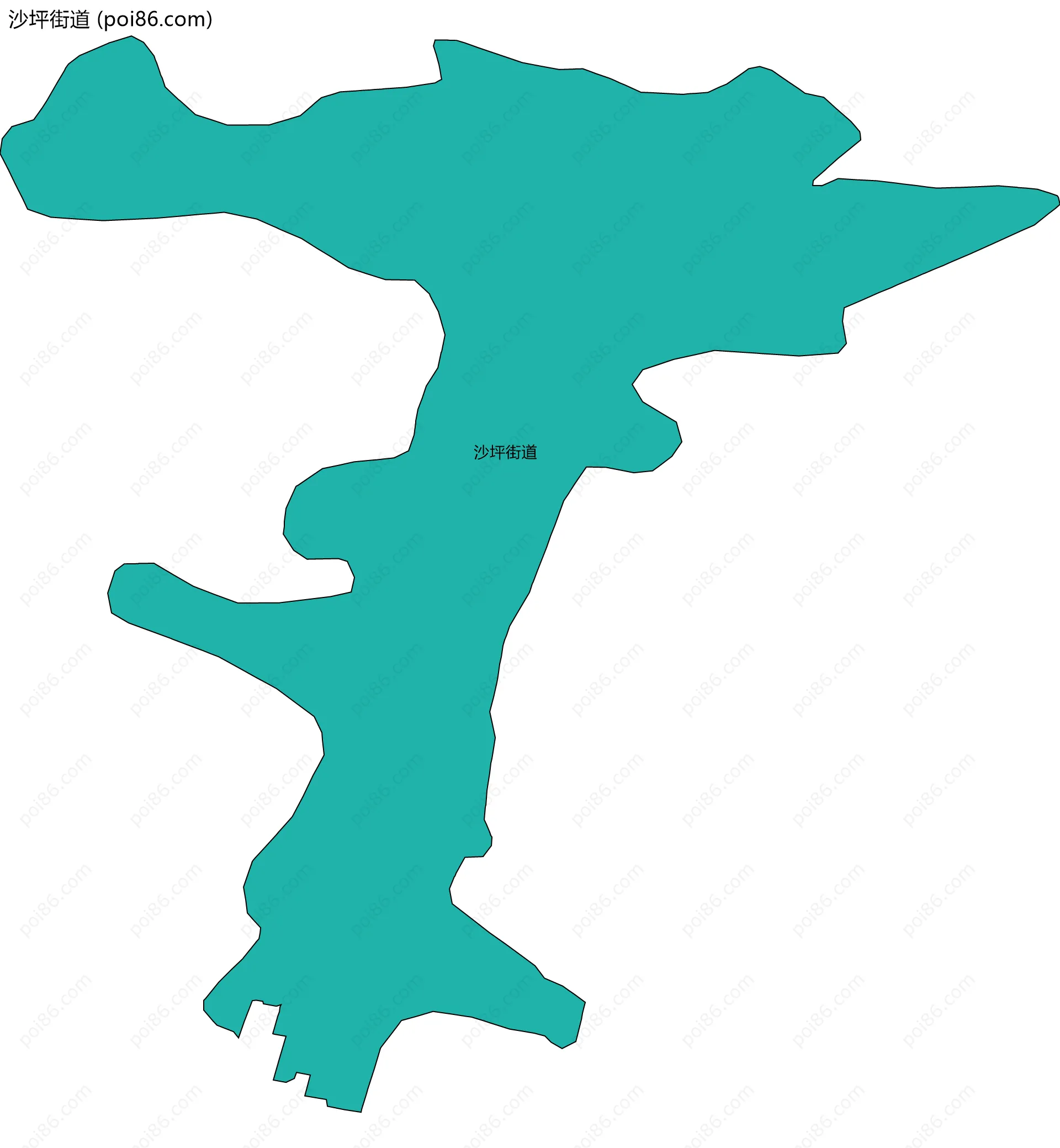 沙坪街道边界地图