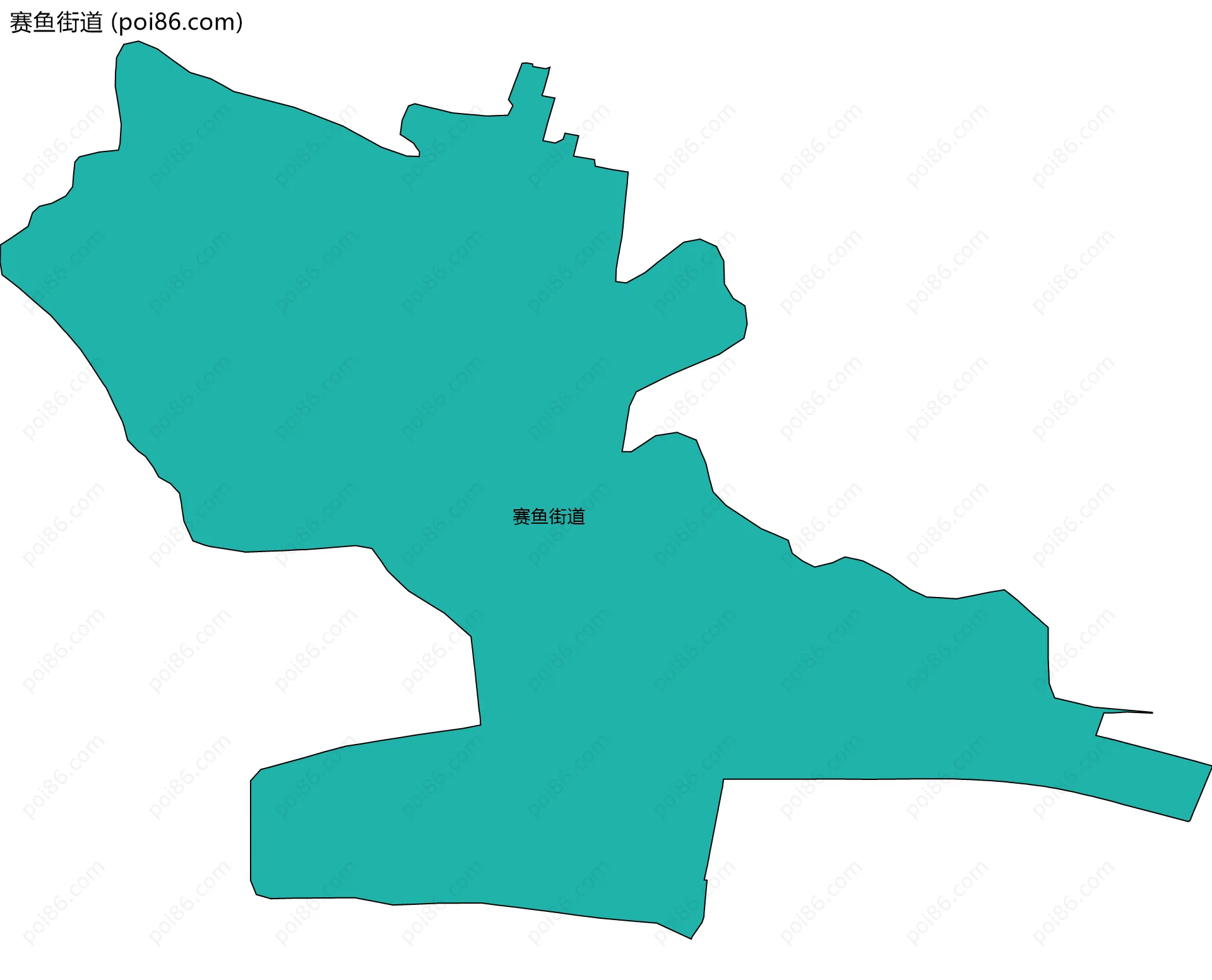 赛鱼街道边界地图