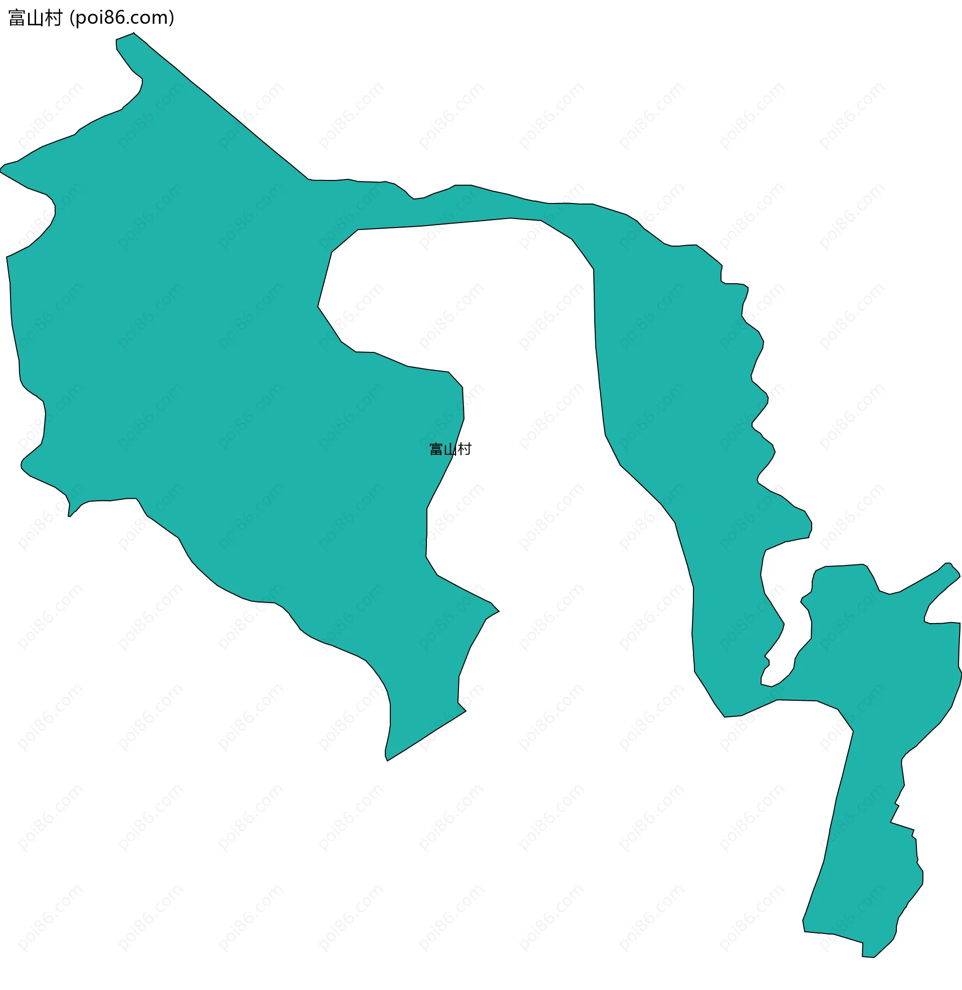 富山村边界地图