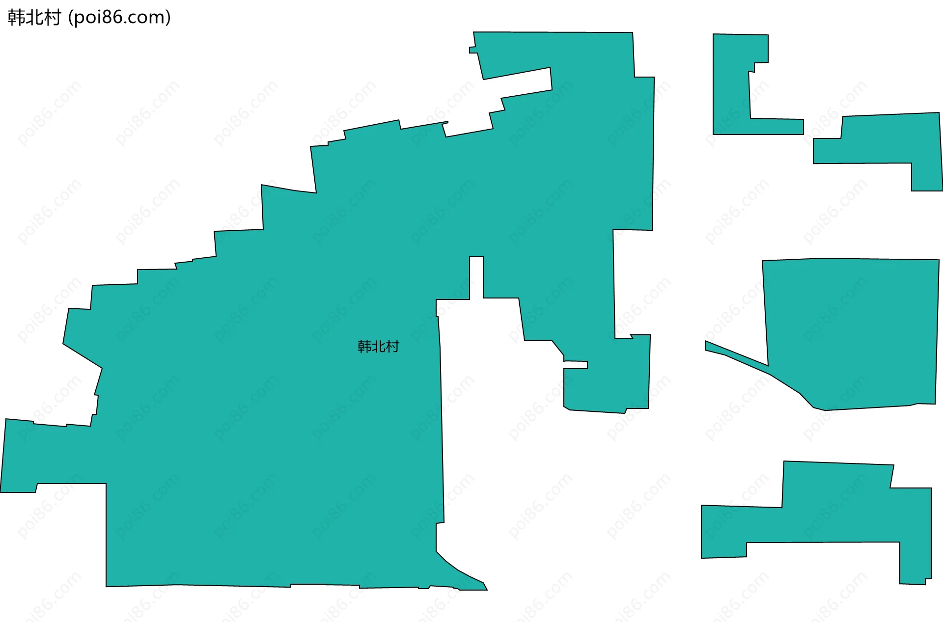 韩北村边界地图