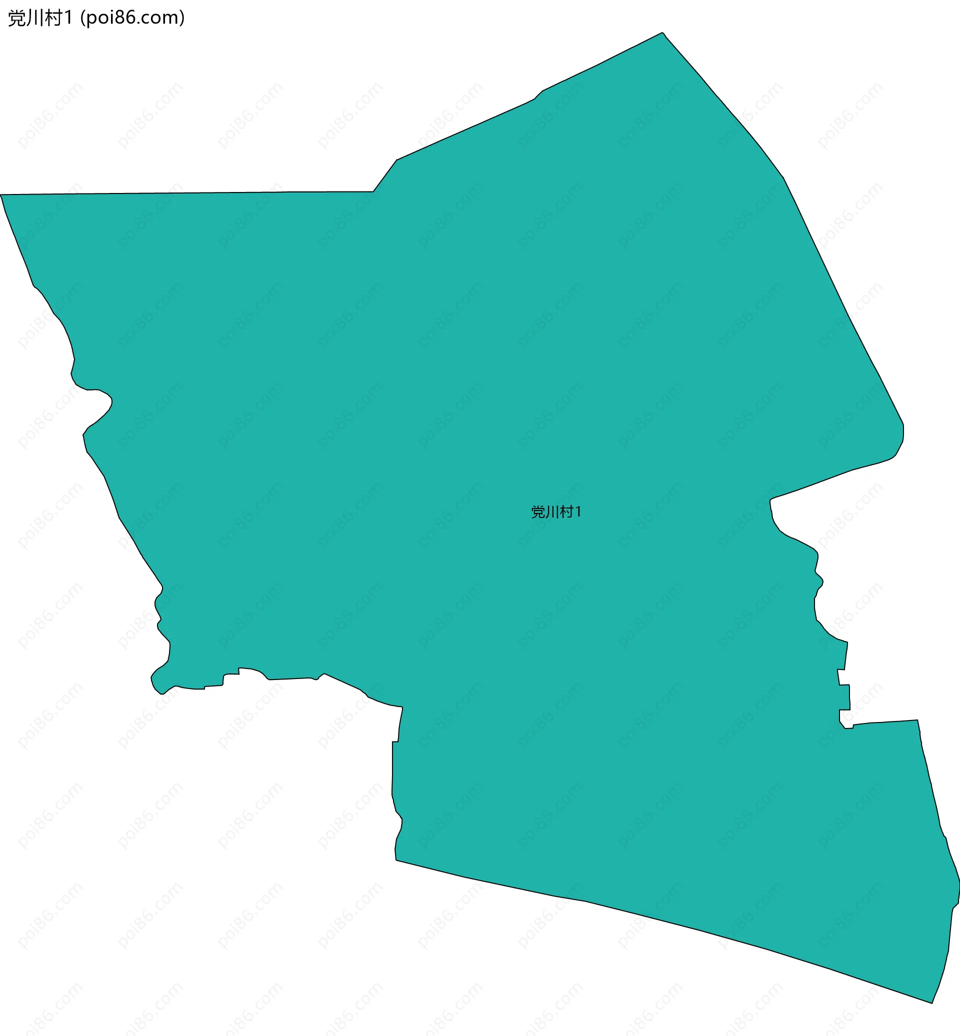 党川村1边界地图