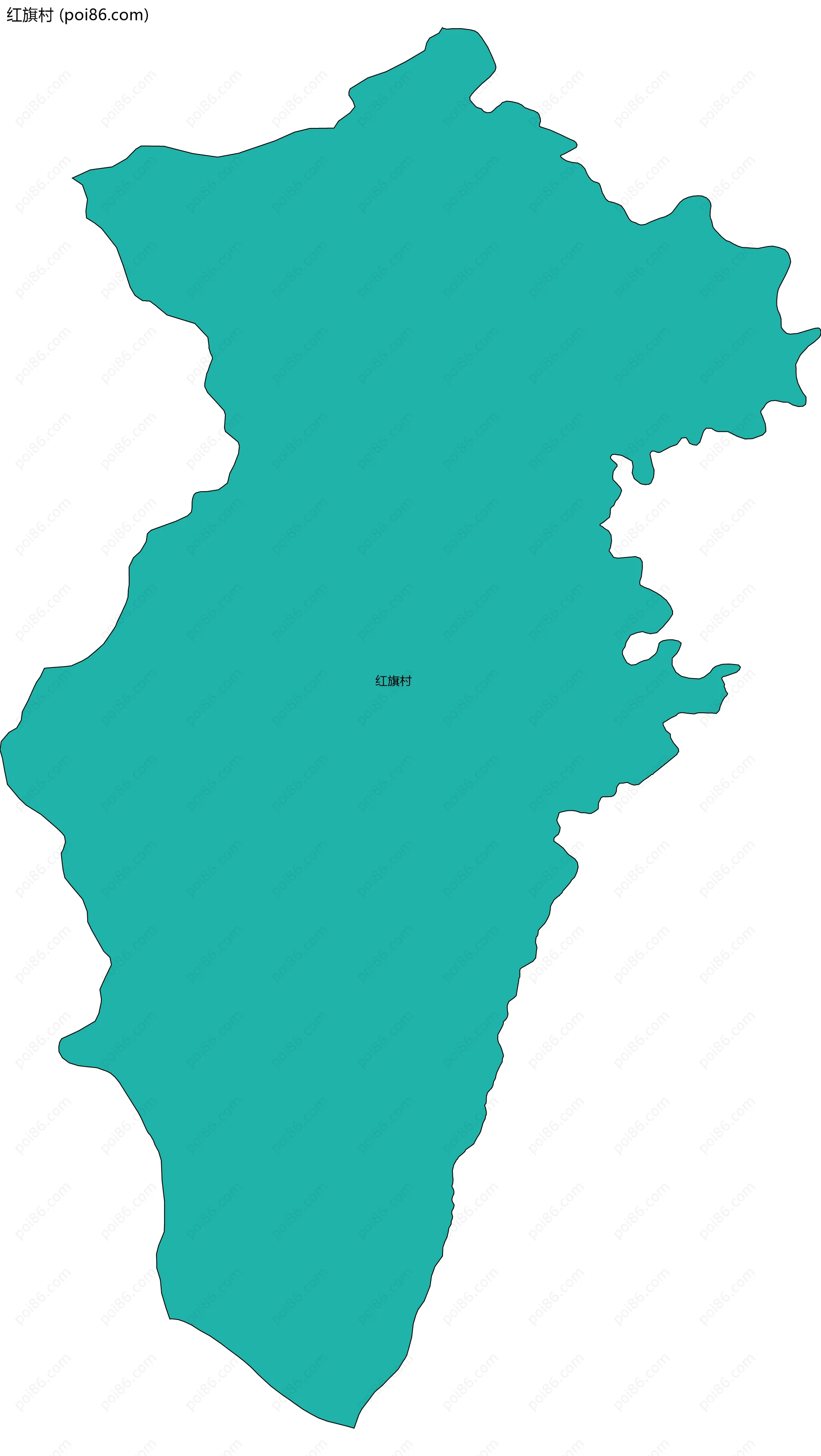 红旗村边界地图