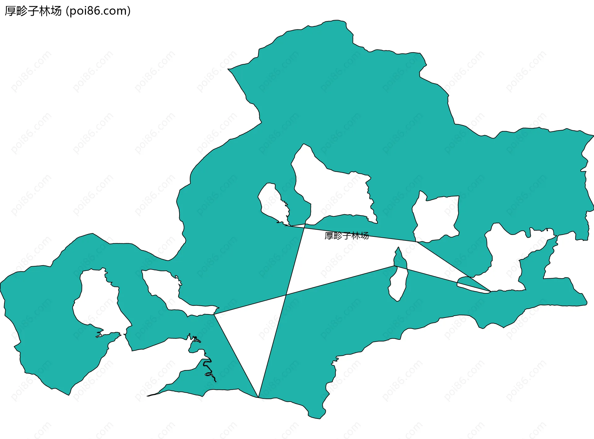 厚畛子林场边界地图(五级行政区划)
