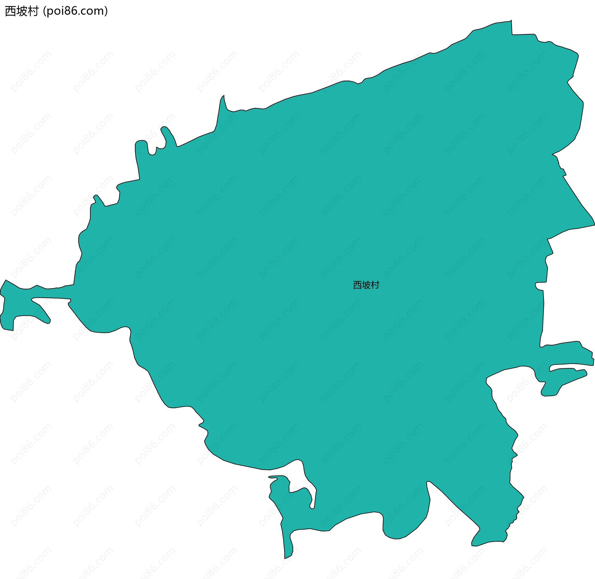 西坡村边界地图