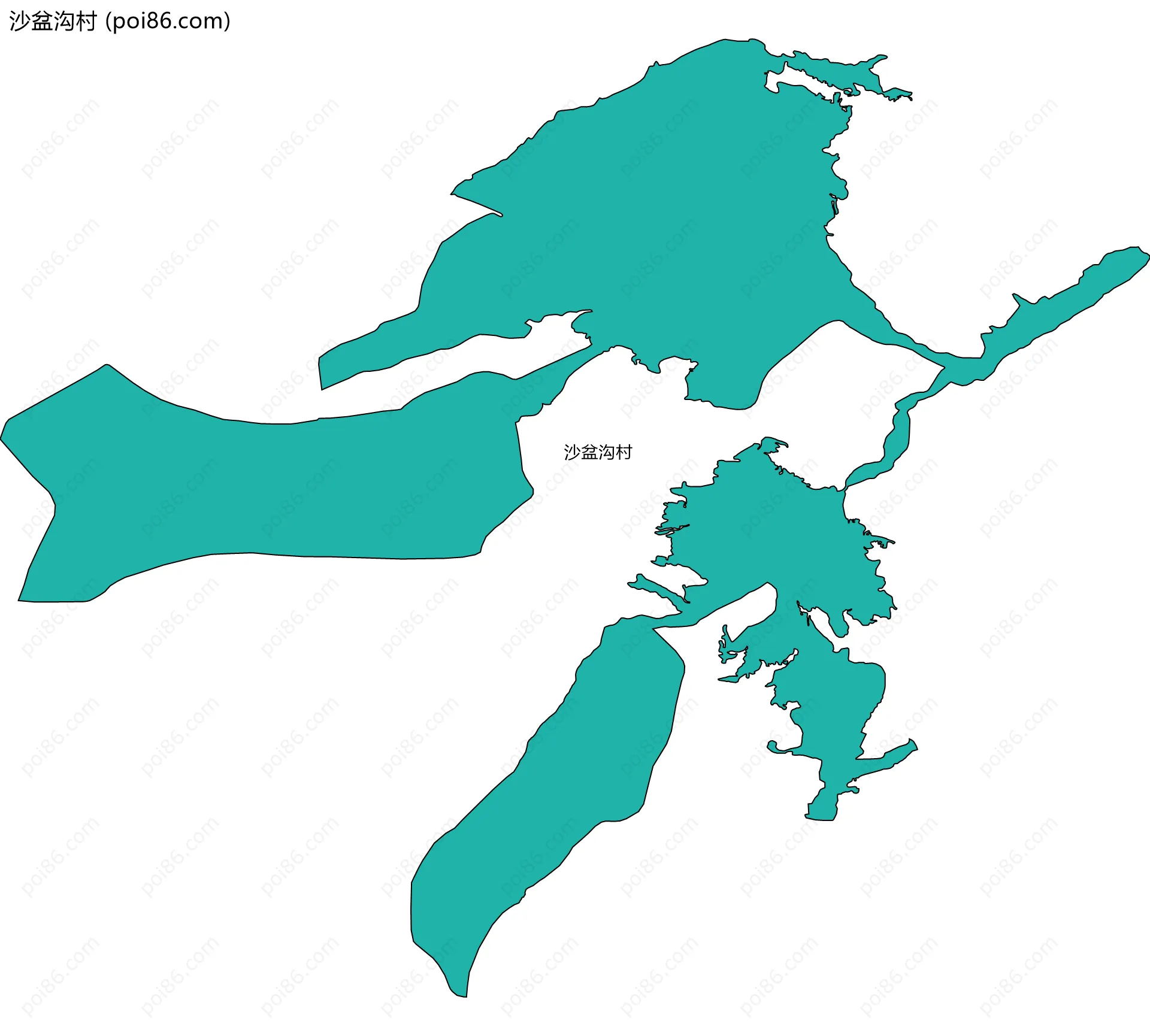 沙盆沟村边界地图