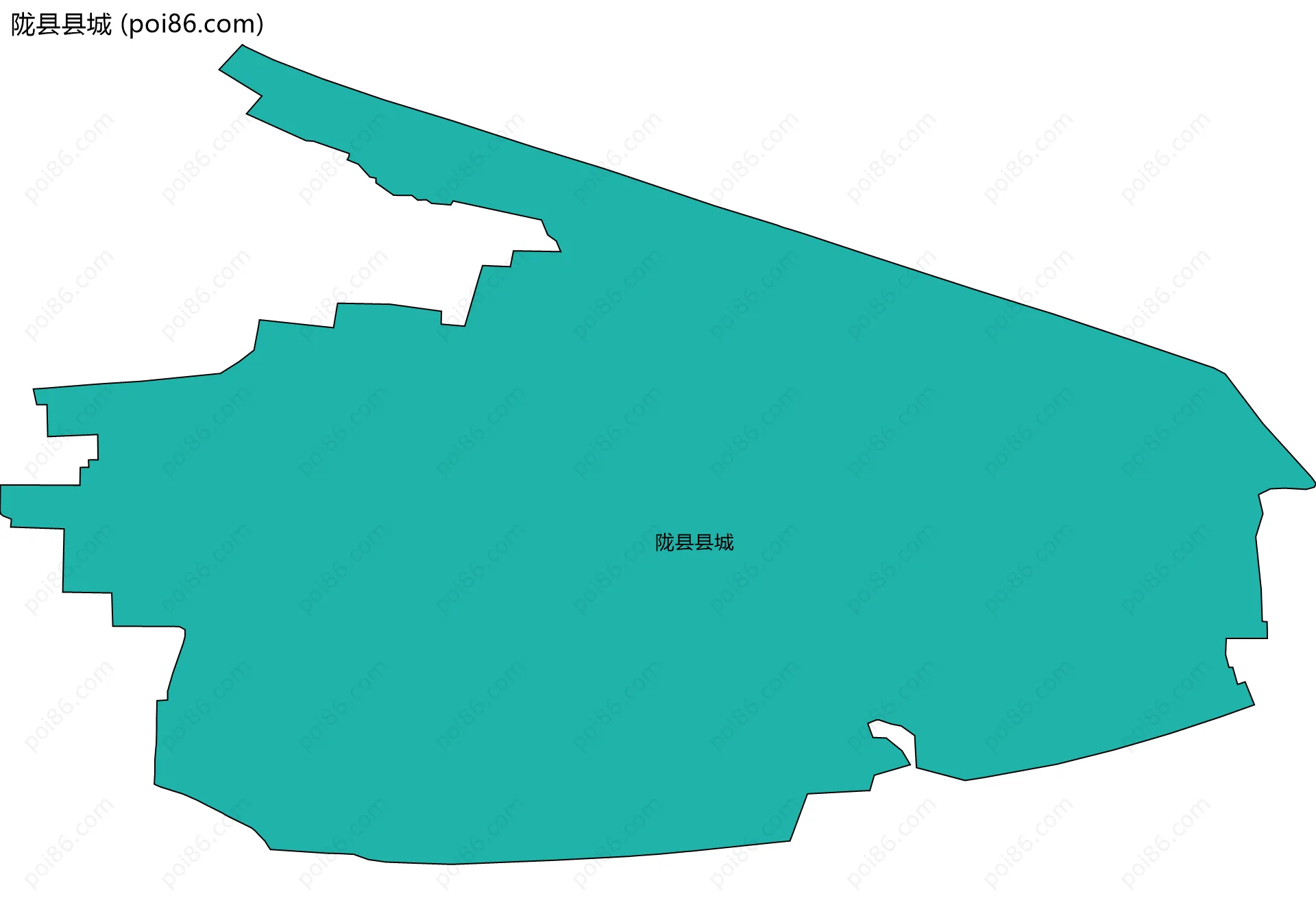 陇县县城边界地图