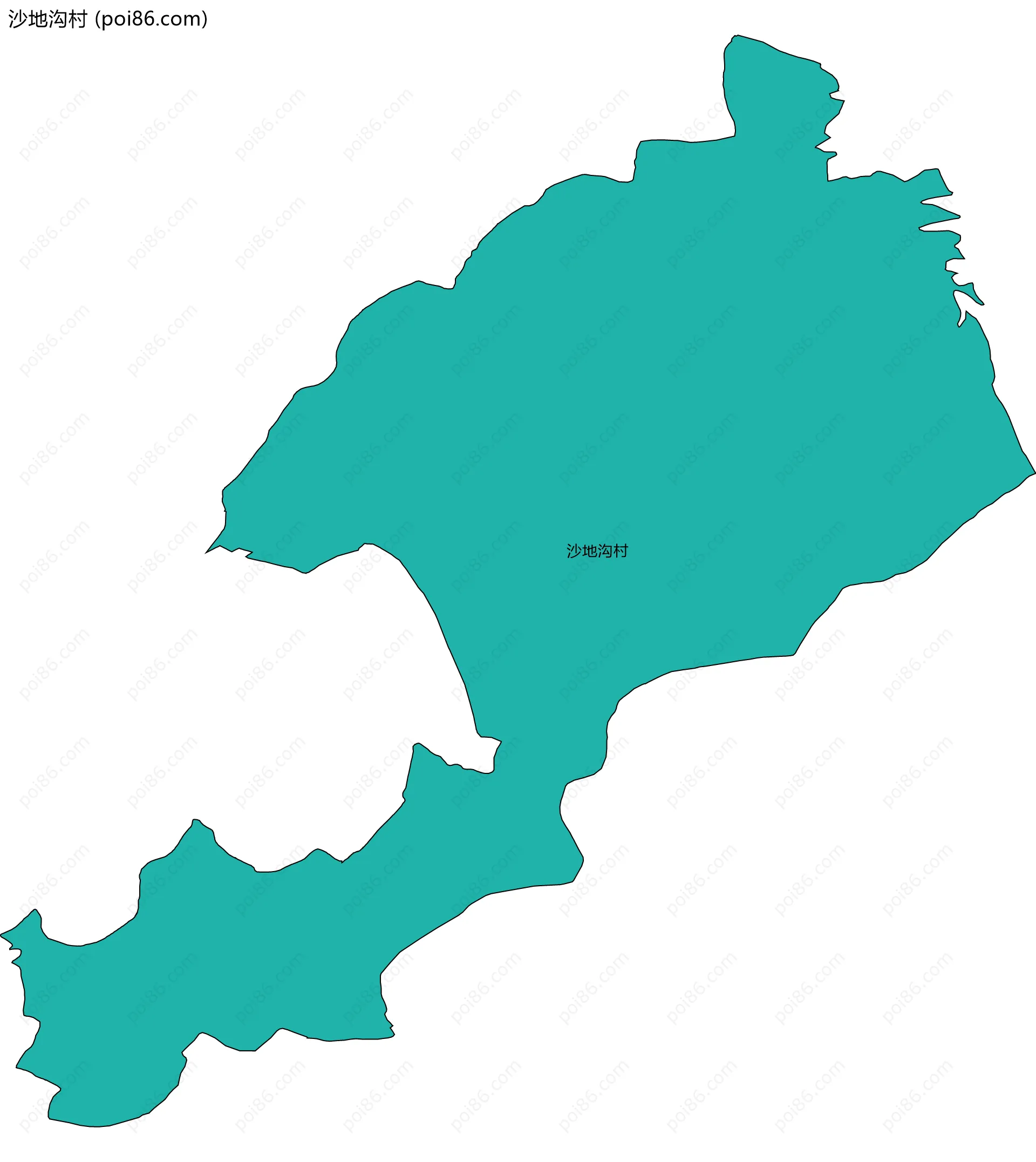 沙地沟村边界地图