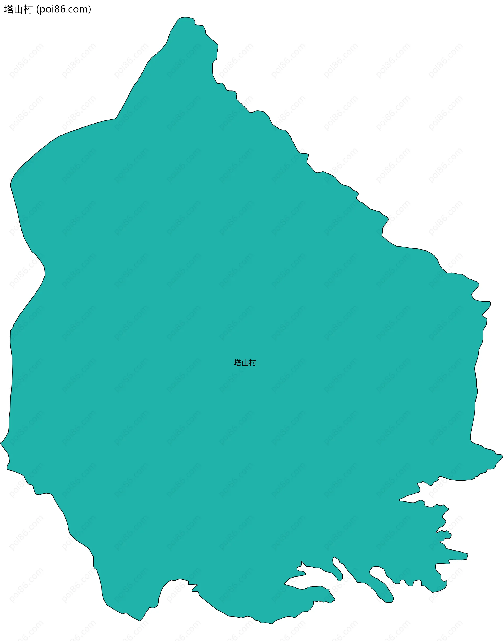 塔山村边界地图