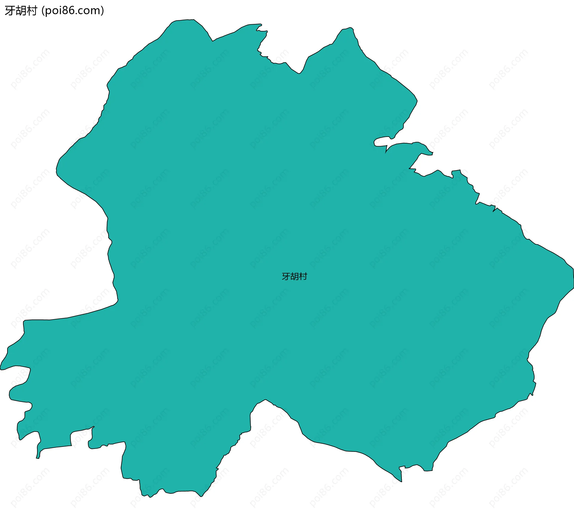 牙胡村边界地图