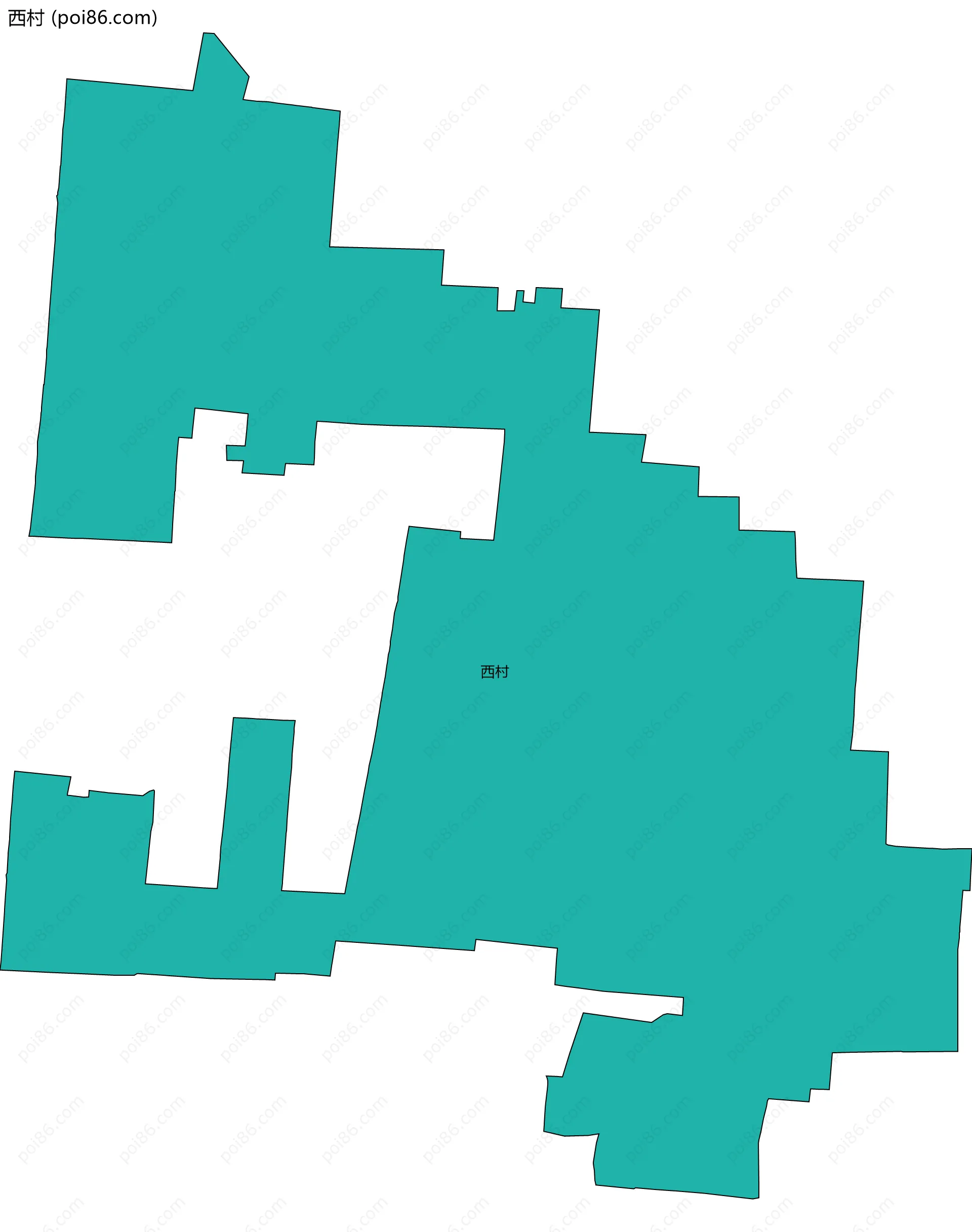 西村边界地图