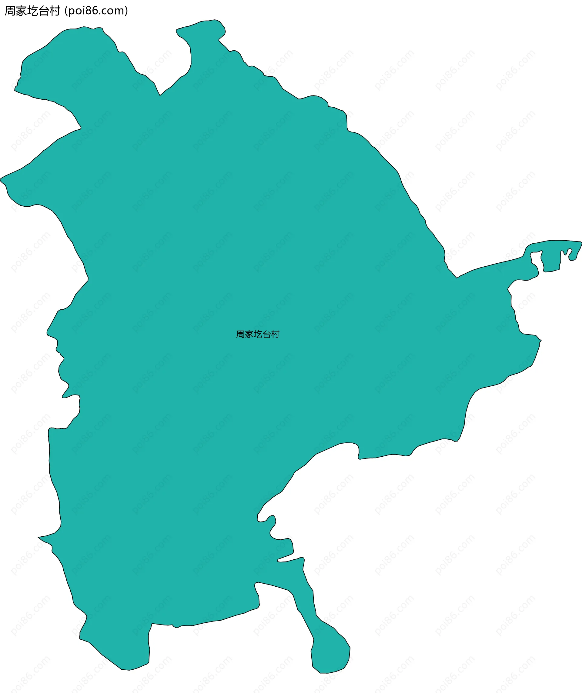 周家圪台村边界地图